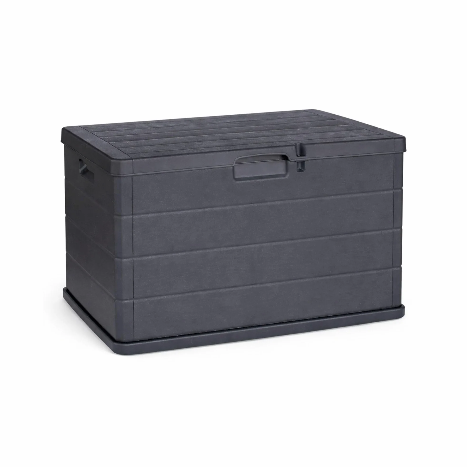 Maury's Coffre Cassapanca 170 Litres Effet Bois, Conteneur de Stockage en Résine Anthracite 78x55x52 cm