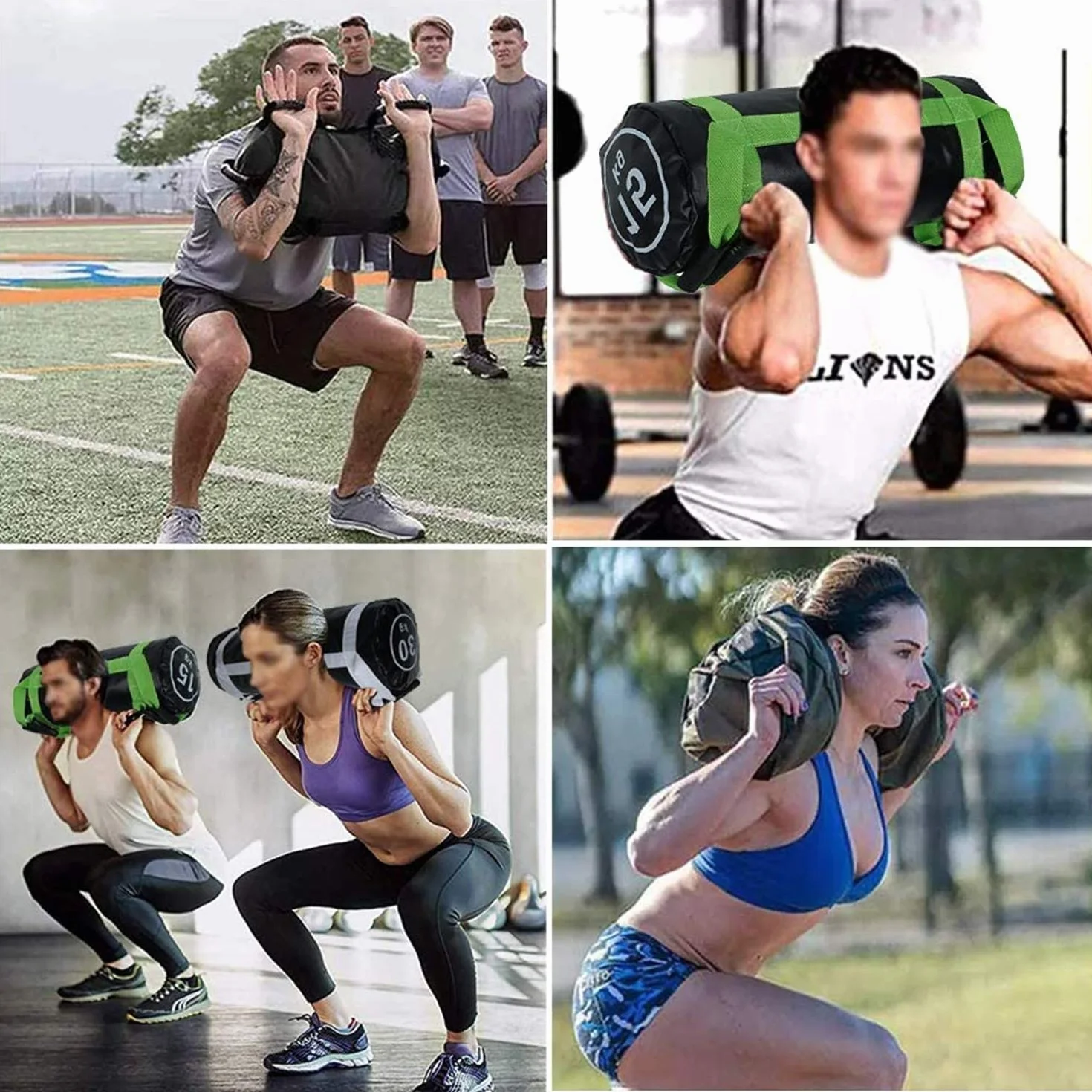 Sac Lesté Power Bag Sand Bag 5-30 Kg Fitness Entraînement Multifonction Blue 10kg Empty Leather