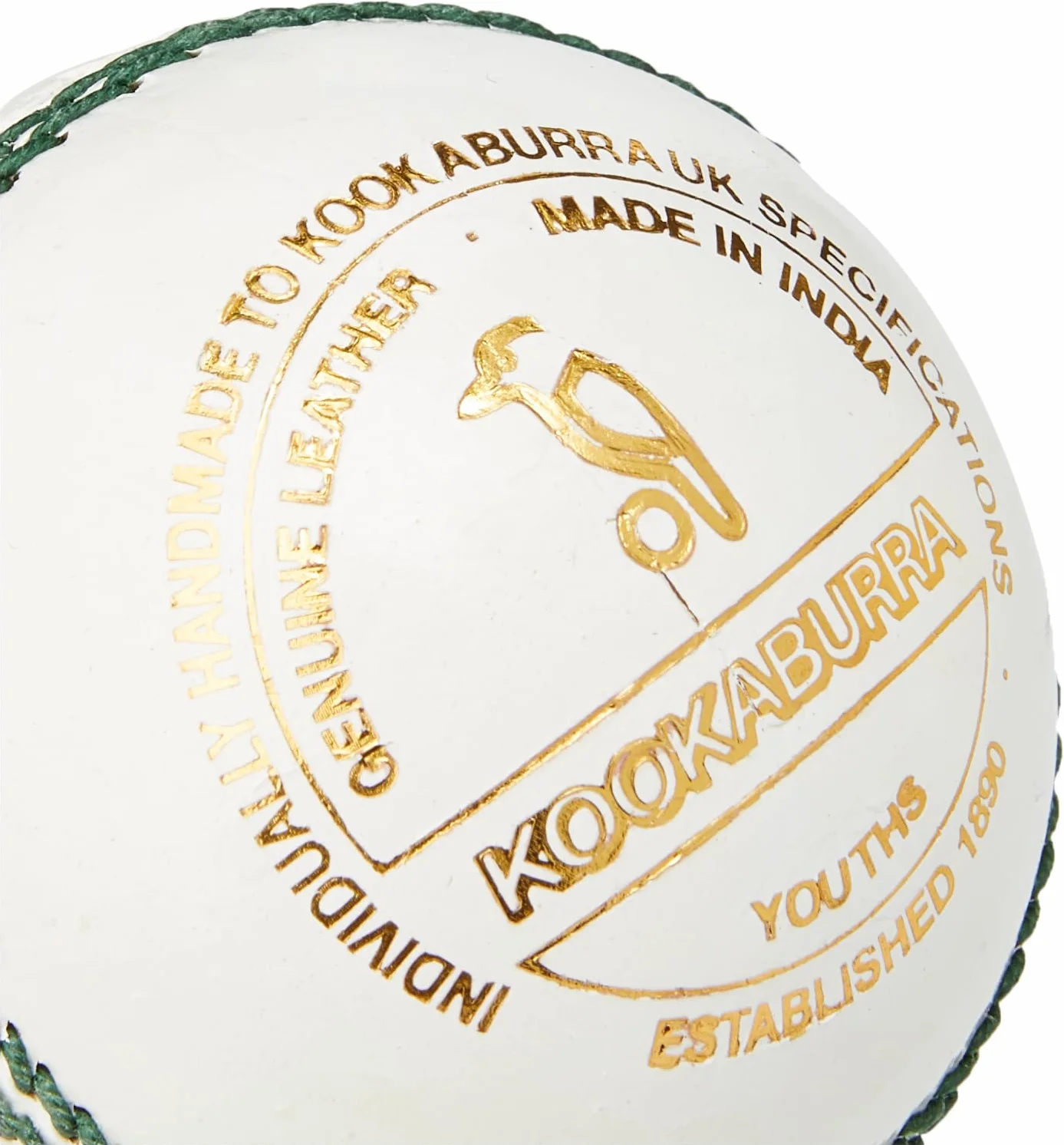 Kookaburra County League Balle de Cricket pour Homme, Jeune et Femme Blanc