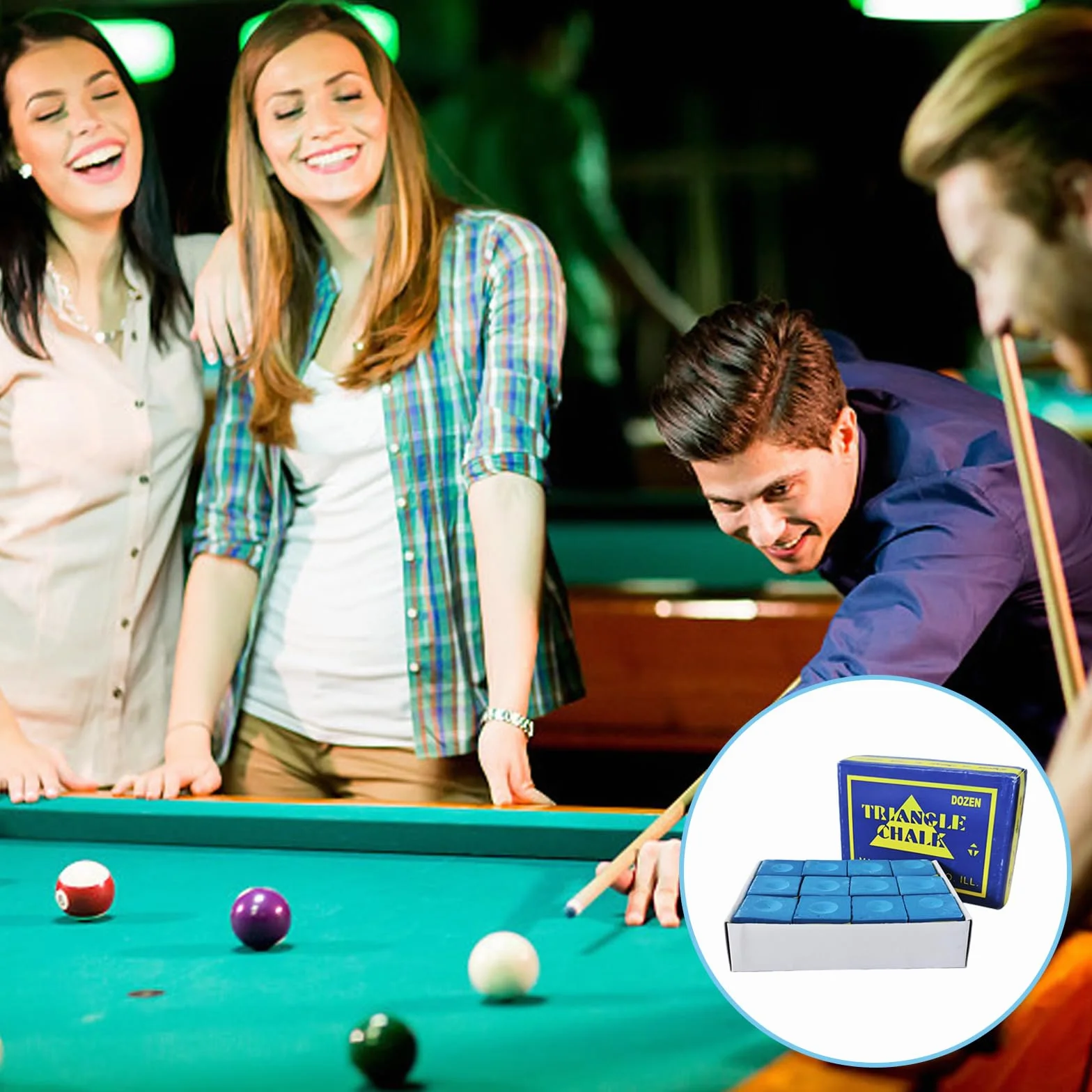 12 Craies de Billard Professionnelles de Haute Qualité,Couleur Bleue, Améliore la Précision et la Durabilité pour Joueurs de Snooker et de Billard,Accessoire Essentiel avec Boîte de Rangement Pratique