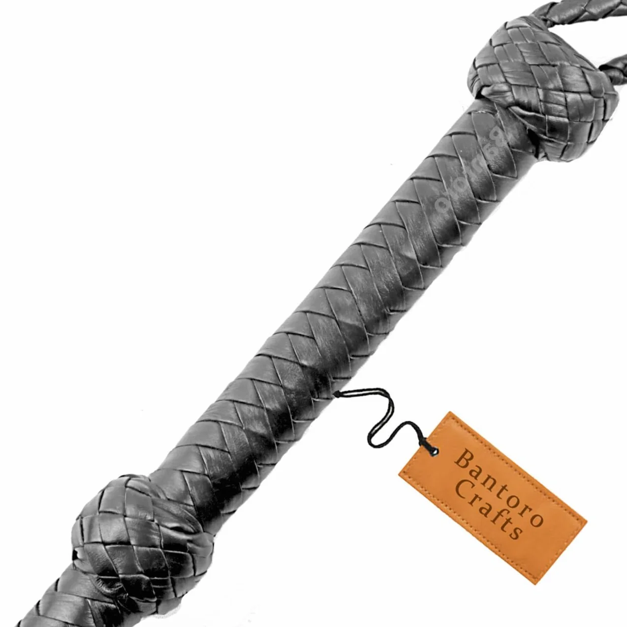 Fouet en cuir de vachette véritable de 0,90 m, 8 couches, fouet à queue unique avec pagaie sur le dessus tressé