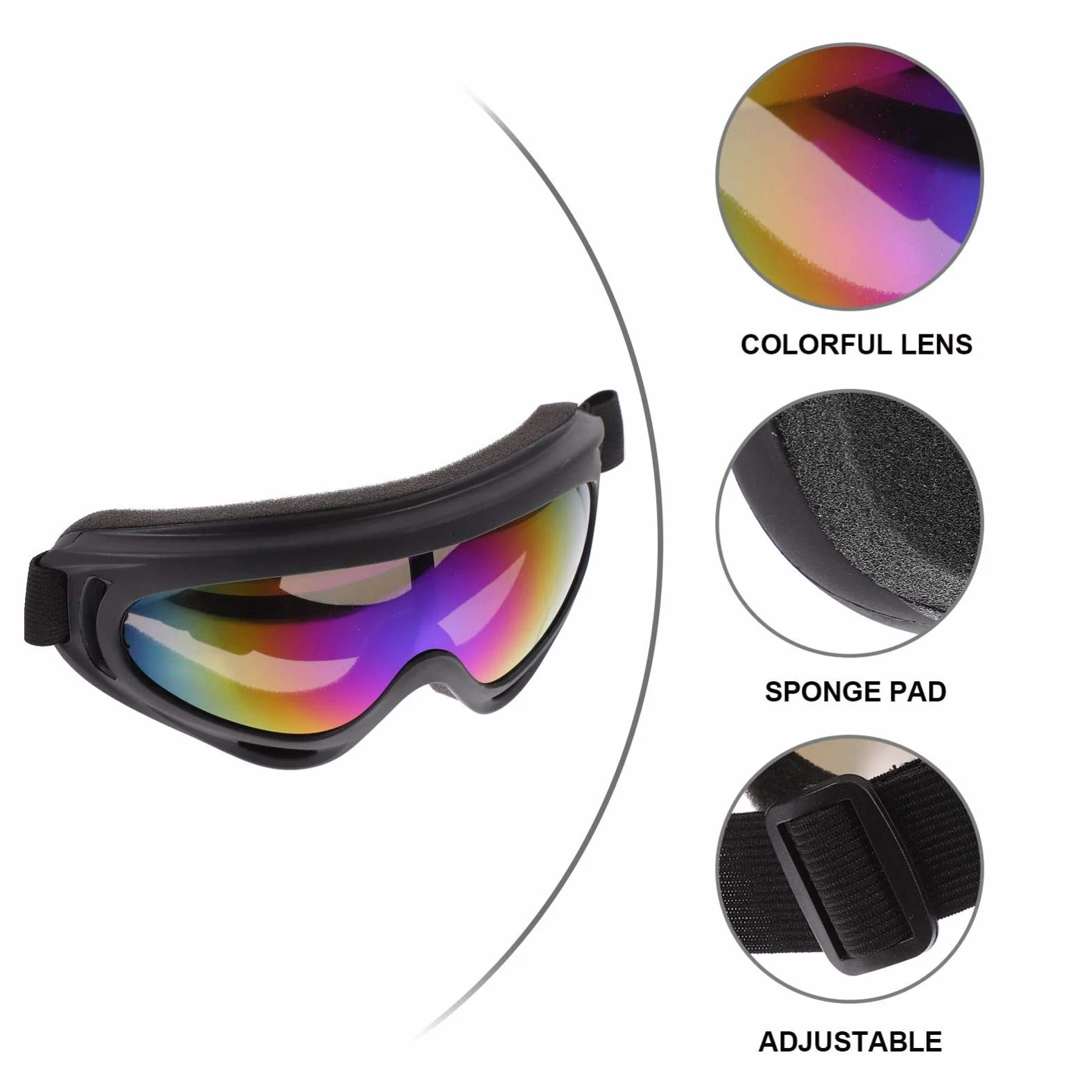 Luxshiny 1 paire Lunettes de Protection Vent pour Ski Cyclisme Pours Événements Plein Air Légères et Confortables Compatible avec Divers Casques