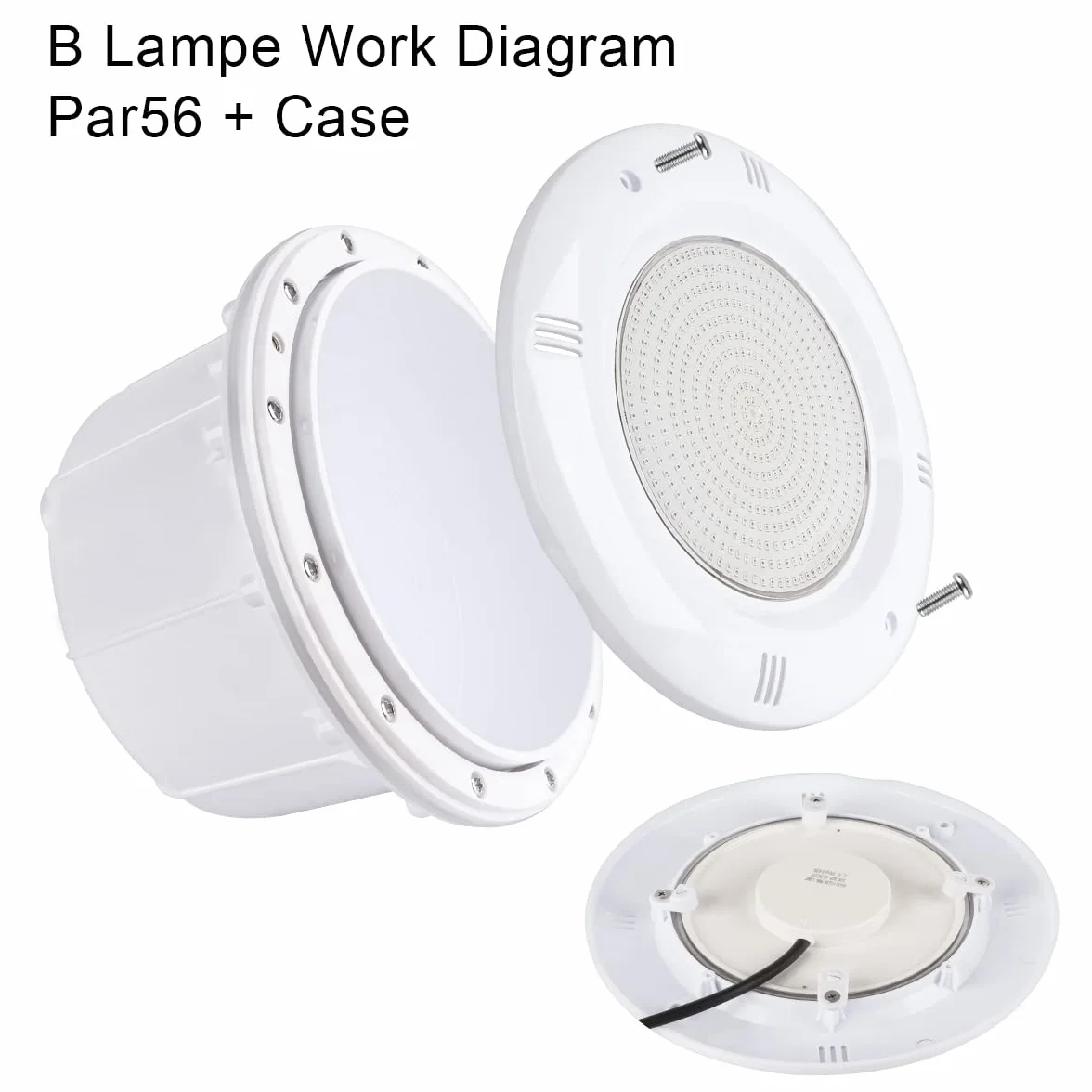 PAR56 Niche Encastrable LED Piscine Cadre de Montage waterproof pour Piscines Béton Joint O-ring Accessoires éclairage câble 2 m