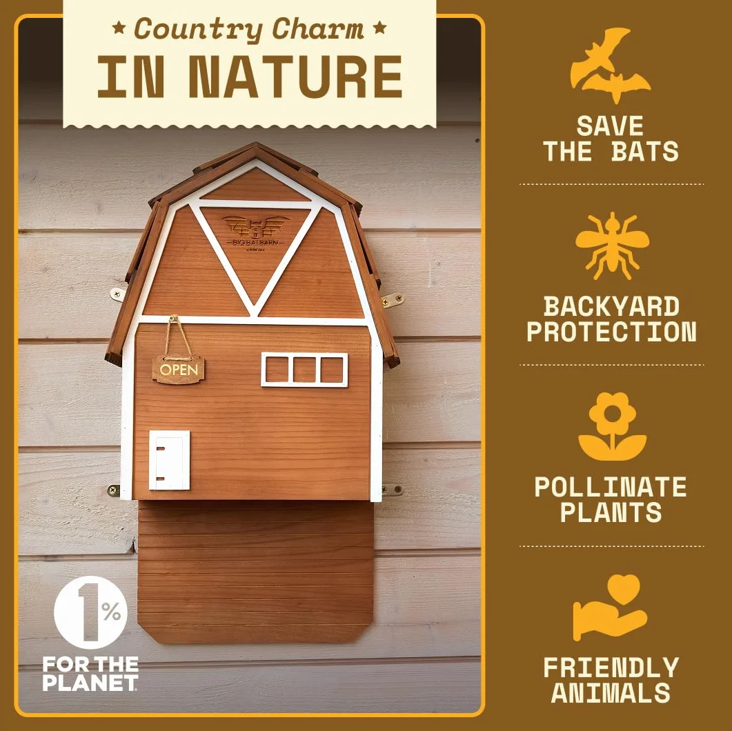 Big Bat Barn Bat House pour l'extérieur - Cage Chauve-Souris sans Vernis