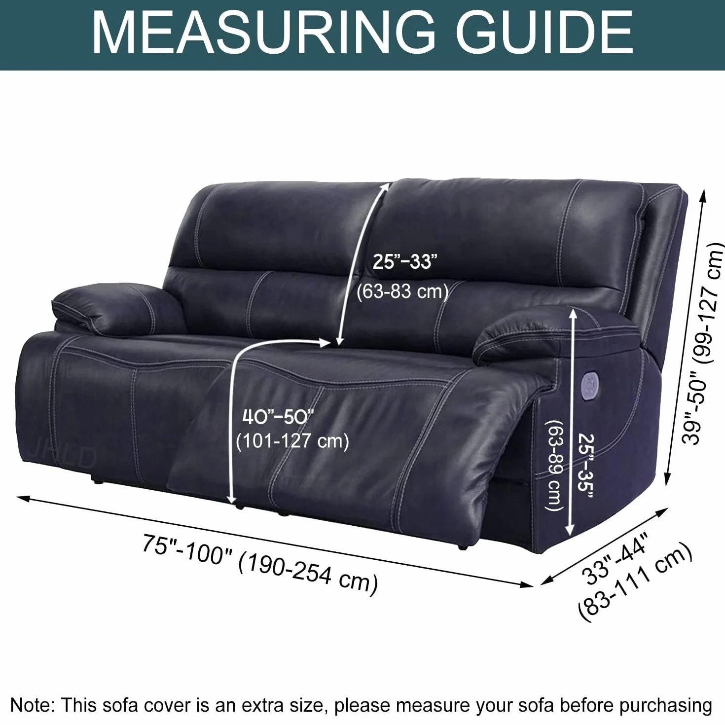 Housse de Fauteuil Relax Extensible Velours 6 Pièces 2 Places Beige