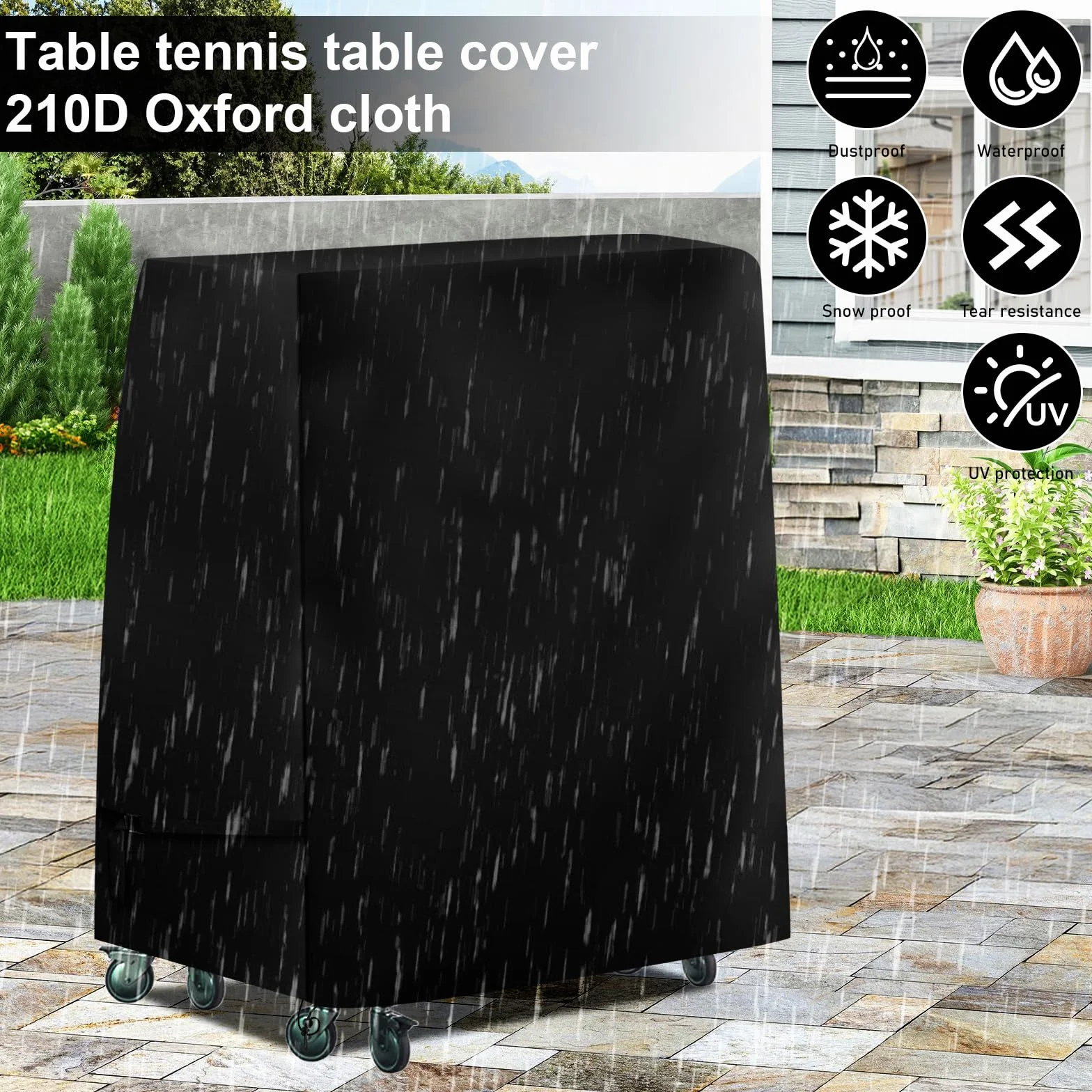 Housse de protection pour table de tennis de table 210D Oxford imperméable