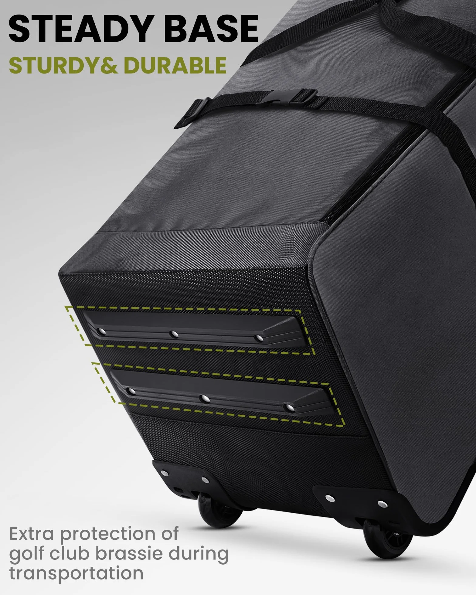 OutdoorMaster Sac de Voyage rembourré avec Roues renforcées, Oxford 900D très résistant à l'usure et imperméable, Sac de Golf Souple