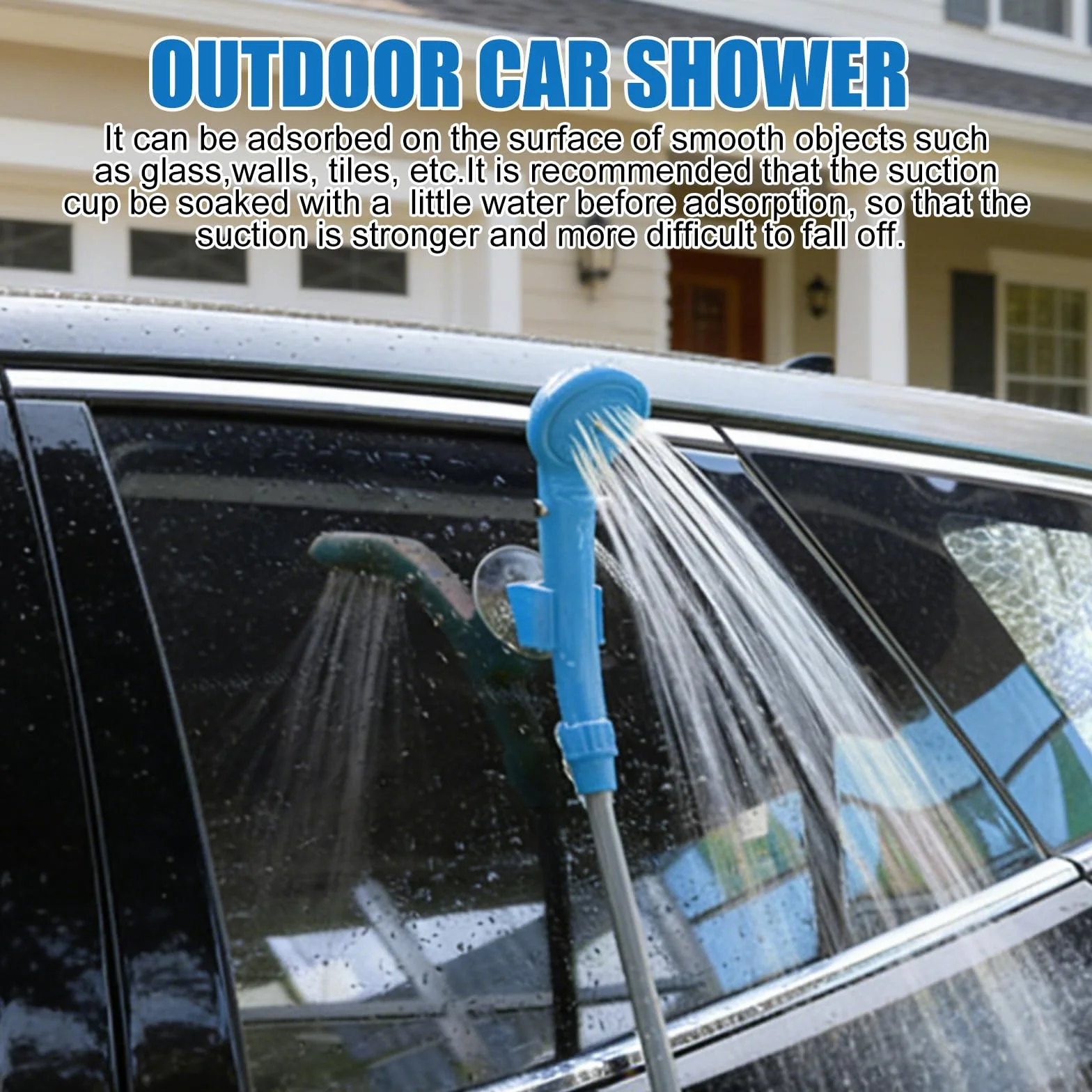 BORDEAG Douche de Camping Portable,Pompe de Douche,Prise Allume-Cigare 12V,Kit de Douche Mobile,Douche de Camping Extérieure avec Pommeau Et Flexible,Douche Extérieure pour Camping-Cars Et Voyages