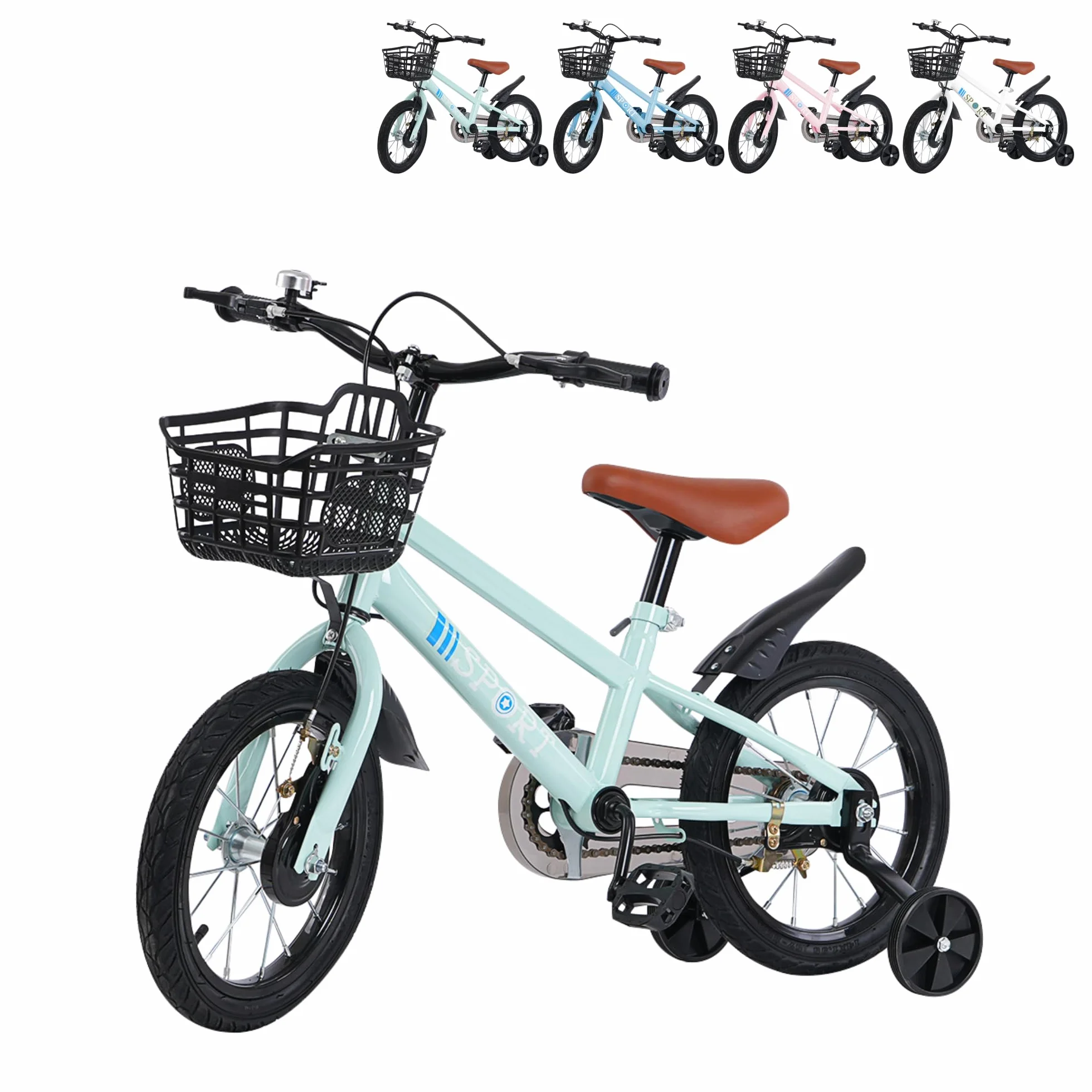 Vélo Enfant pour 2 à 8 Ans avec Roues Stabilisatrices, Draisienne Vélos avec Pédales et Rétropédalage pour Débutant, VTC pour Fille et Garçon