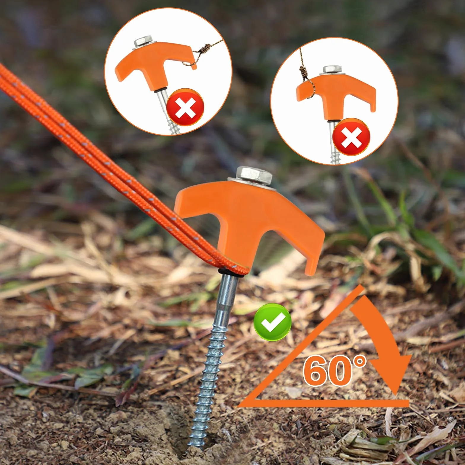 11 Pcs Piquets de Tente à Visser en Fileté Rotatifs, Piquet de Tente a Visser, 20,5 cm Piquets de Fixation Camping Stables, pour Sardines de Fixation Tentes, Clous Piquet Ancrage au Sol Dur