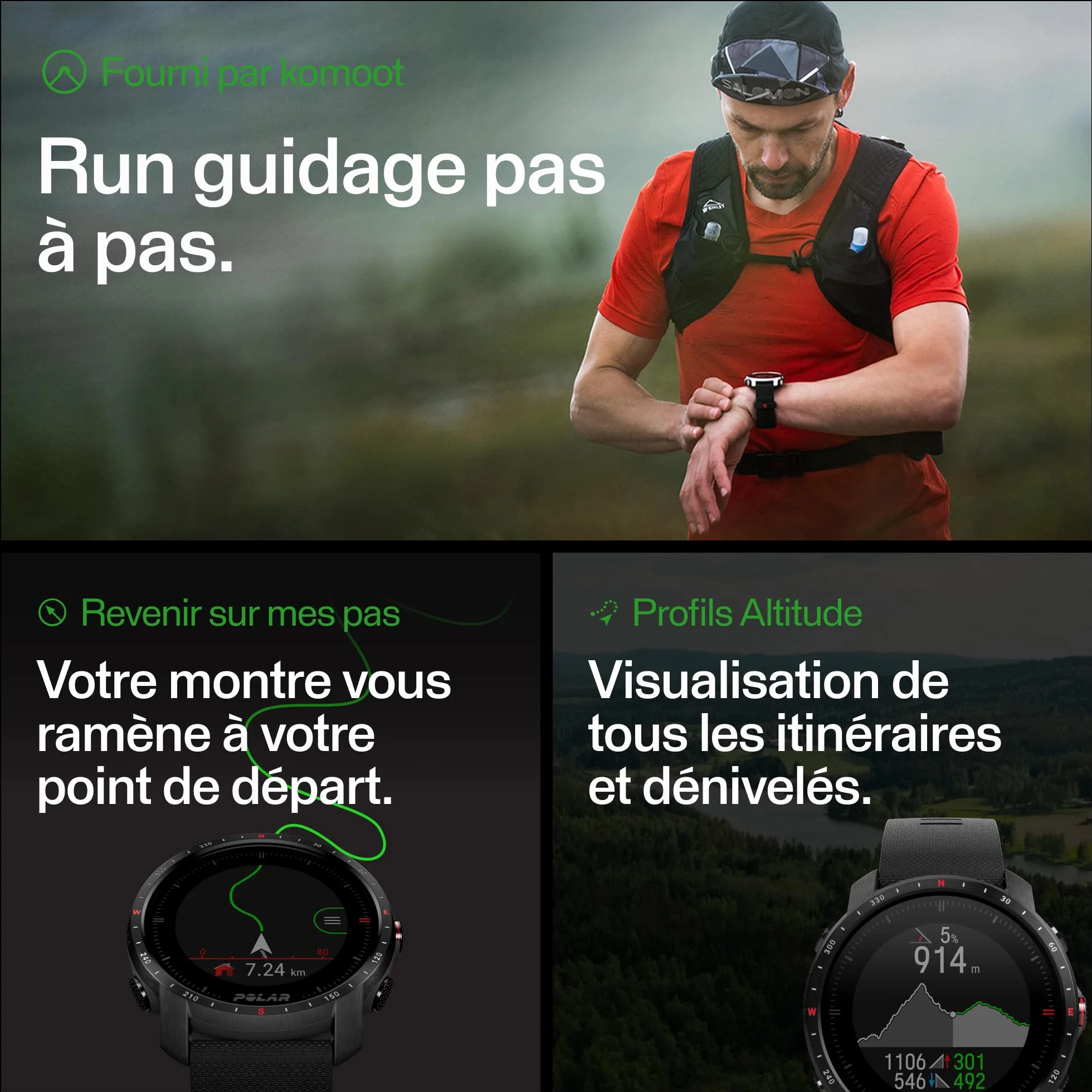 Polar Grit X Pro Montre GPS Multisport Connectée Résistance Militaire Verre Saphir Fréquence Cardiaque Autonomie Prolongée Navigation