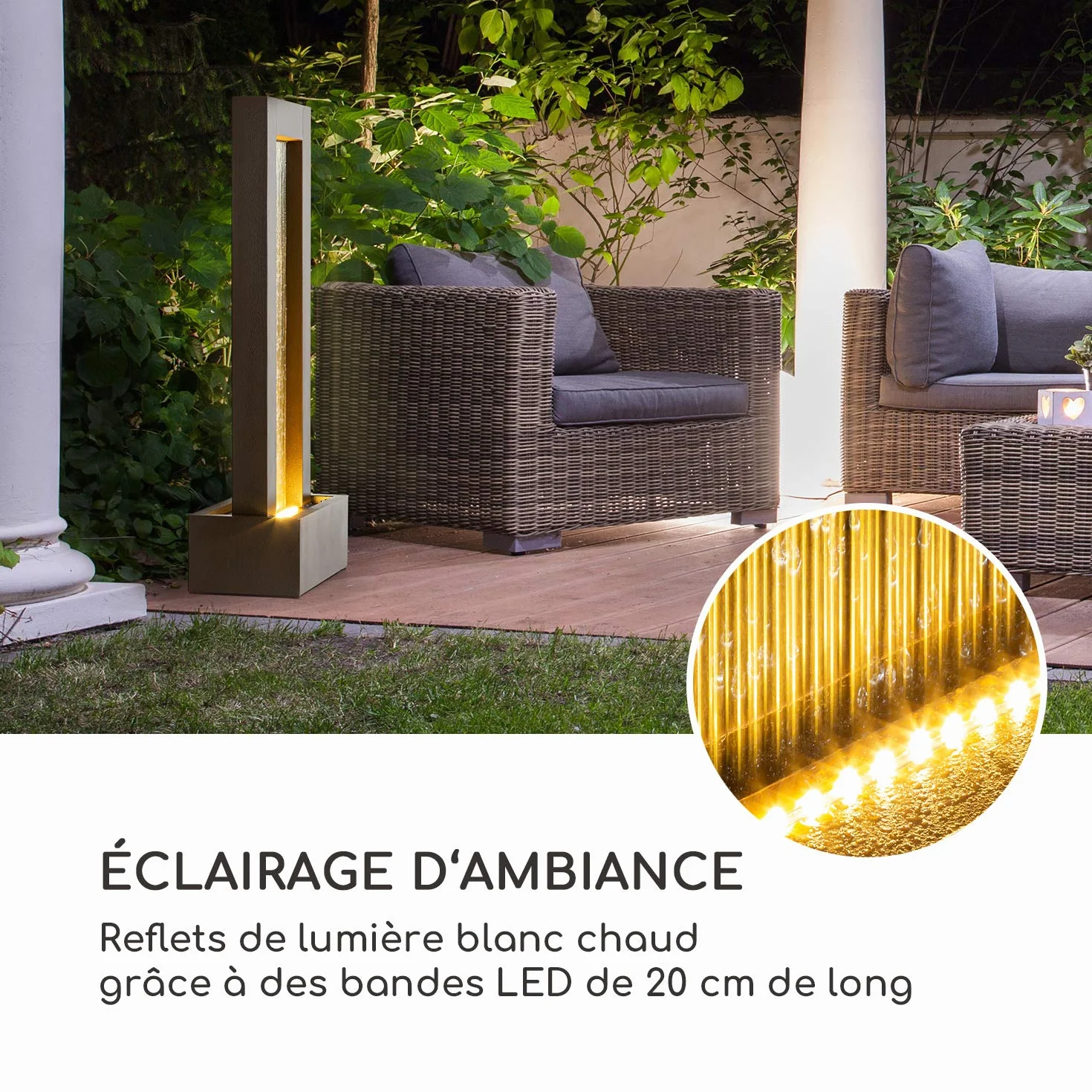 Blumfeldt Skyriver Fontaine de Jardin LoopFlow Bronze Éclairage d'Ambiance
