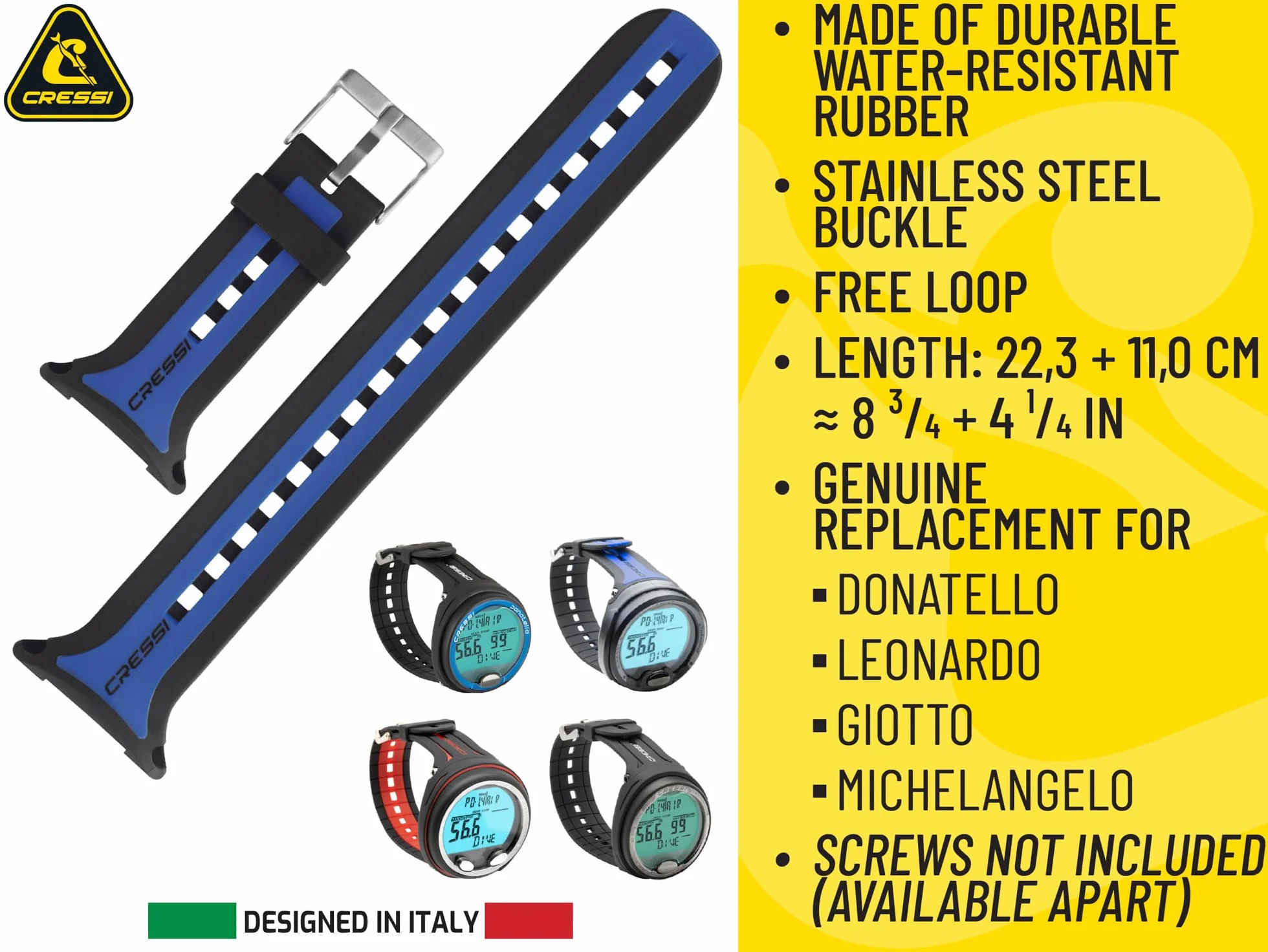 Cressi - Bracelet de Rechange d'origine pour Ordinateur de Plongée