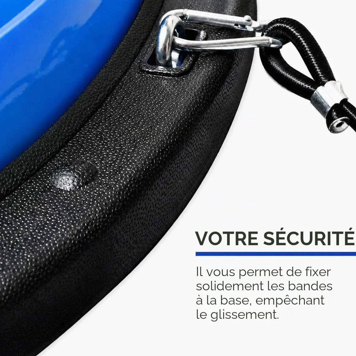 Demi Ballon Equilibre, Demi Sphere, Pliométrie, Proprioception, Antidérapant avec Gonfleur et Bandes de Résistance