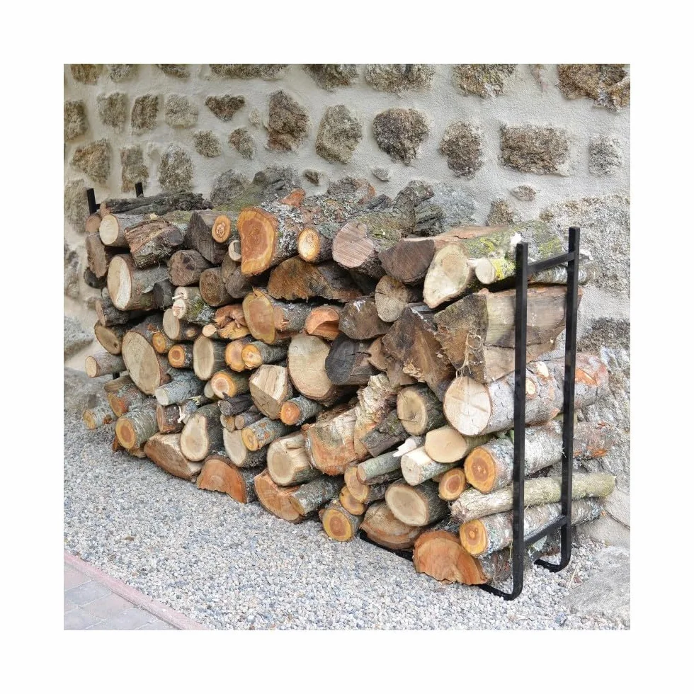Oxeo Range bûches Extensible - Range Bois de Chauffage Exterieur - Acier - Revêtement époxy