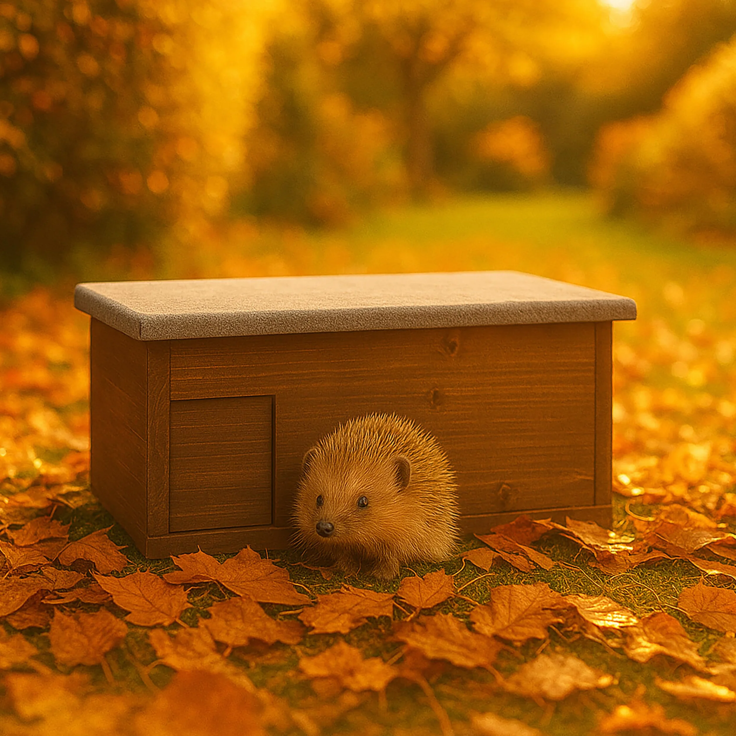 Relaxdays Maison hérisson résistant à l'Hiver, entrée Labyrinthe, 21x46x34 cm, Bois