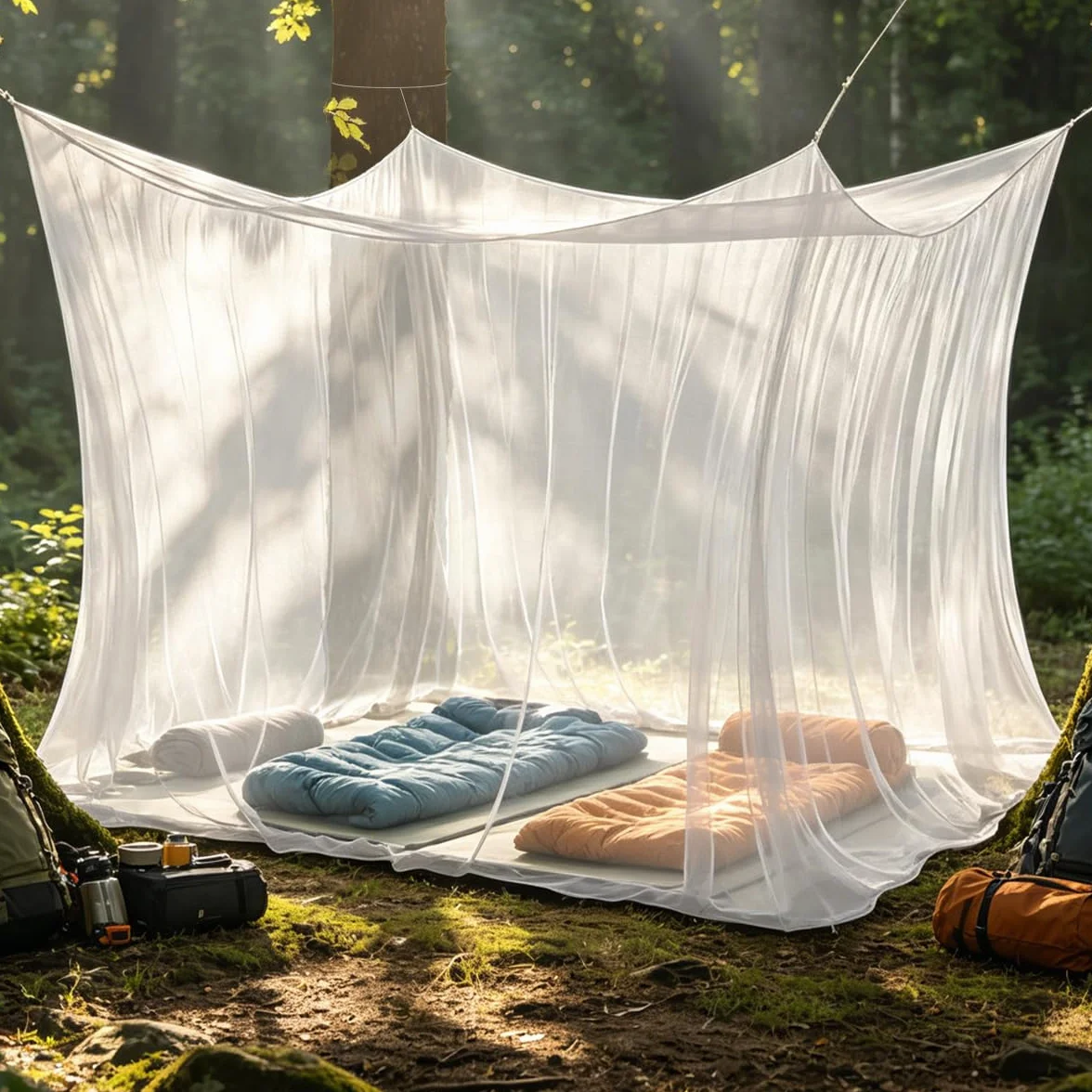 Moustiquaire d'extérieur,Moustiquaire pour l'intérieur et l'extérieur,Moustiquaire pour Lit Double-300 x 300 x 250 cm,220 Mailles,pour intérieur et extérieur,Terrasse,Patios et Camping (Blanc)