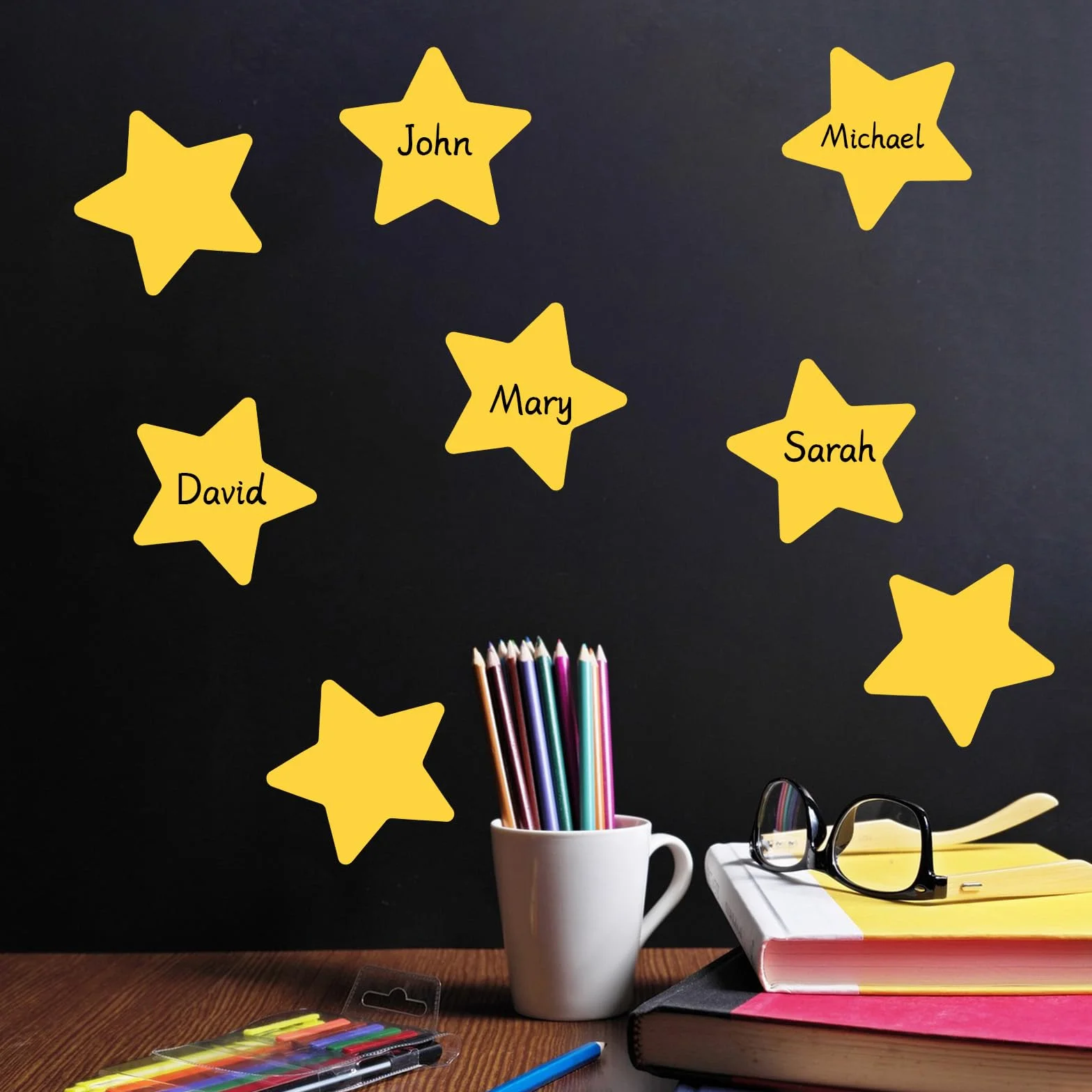 Étoiles Dorées Découpées 10cm Papier Double Face 200pcs pour Décoration Murale de Fête et Projets Scolaires