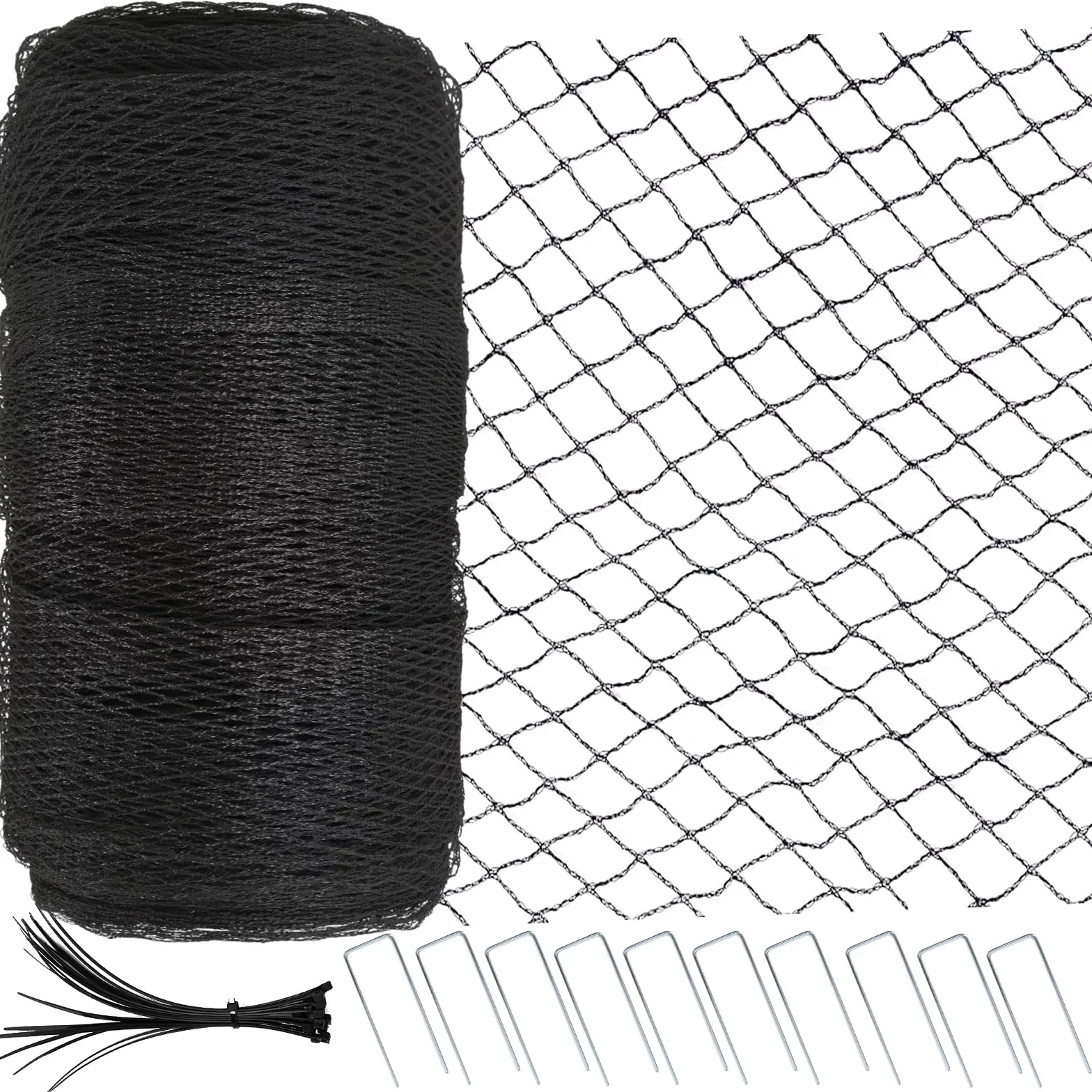 Filet de jardin 4 x 10 m, maille tissée en polyéthylène haute densité pour arbres fruitiers, plantes et légumes