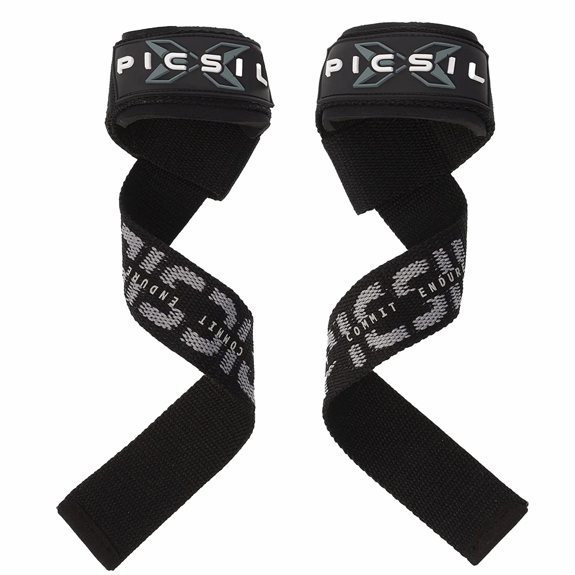 PICSIL Sangles de tirage, Sangles d’haltérophilie avec Renfort rembourré, adhérence idéale pour Le Fitness, la Salle de Musculation, l’haltérophilie, Les Deadlifts, Unisexe