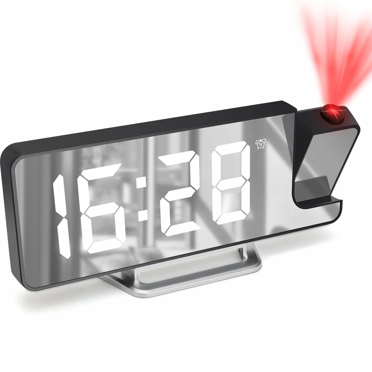 Cuteefun Réveil Projecteur Plafond LED avec Affichage Température Snooze 12H/24H