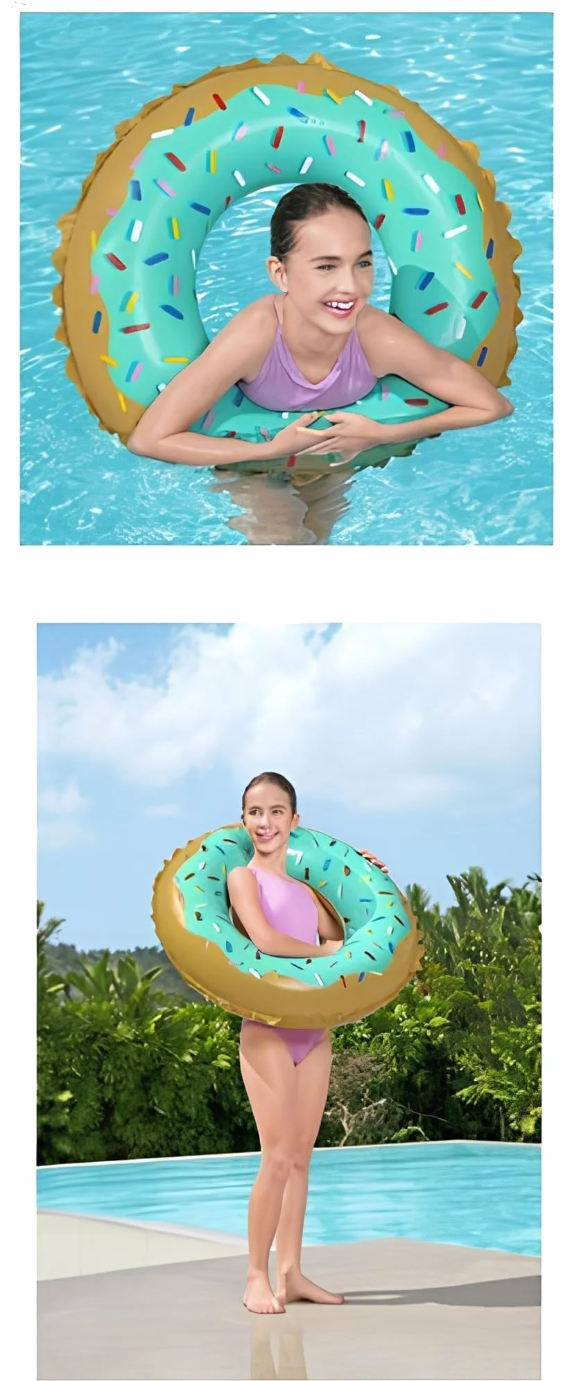 BESTWAY - Bouée Donuts - Gonflable - 36300 - Modèle Aléatoire - Vinyle - 90 cm de Diametre - Jouet Enfant Adulte - Jeu de Plein Air - Piscine - À Partir de 12 Ans