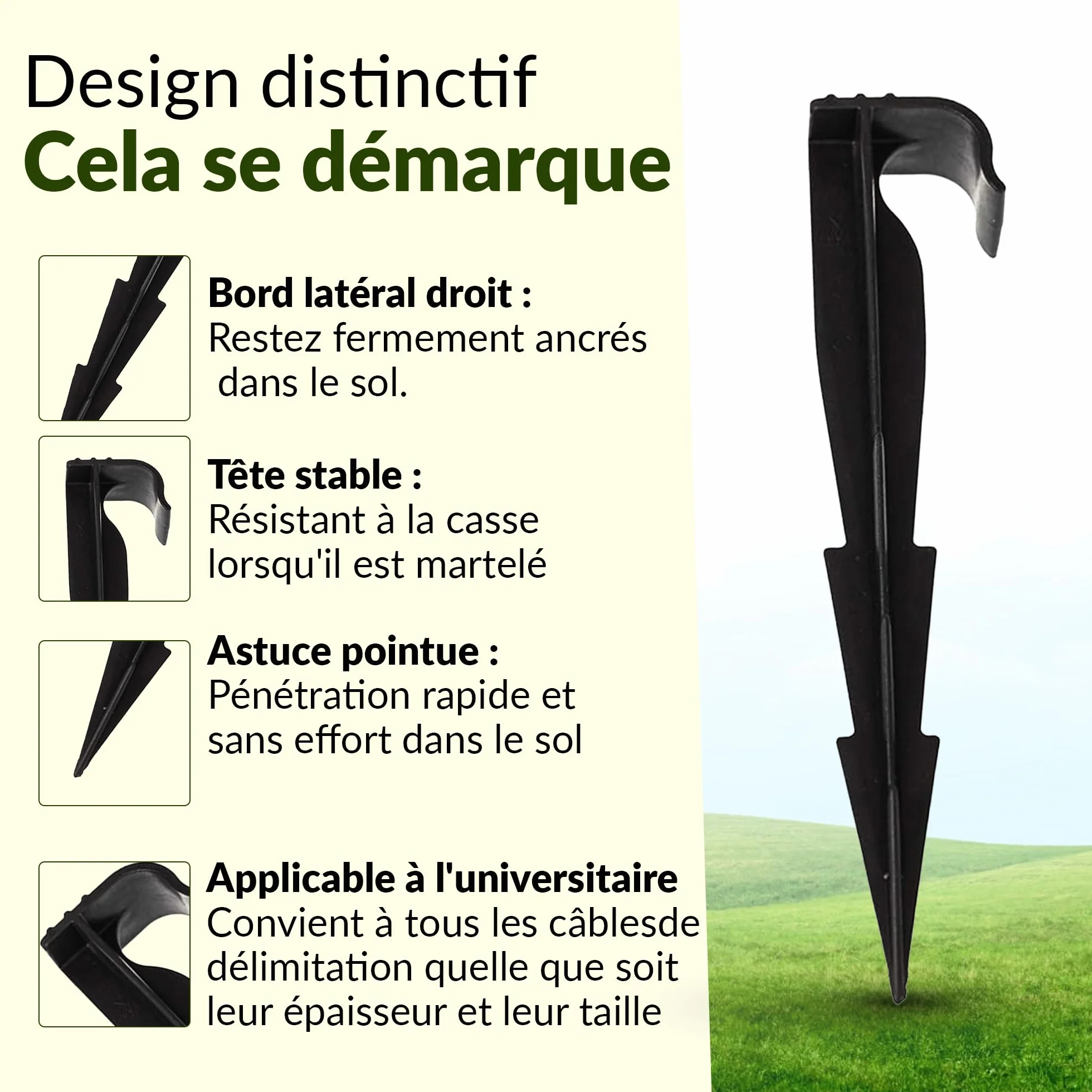 GARDENIX Lot de 100 AquaPEG piquets de Fixation pour Ligne d'égouttement