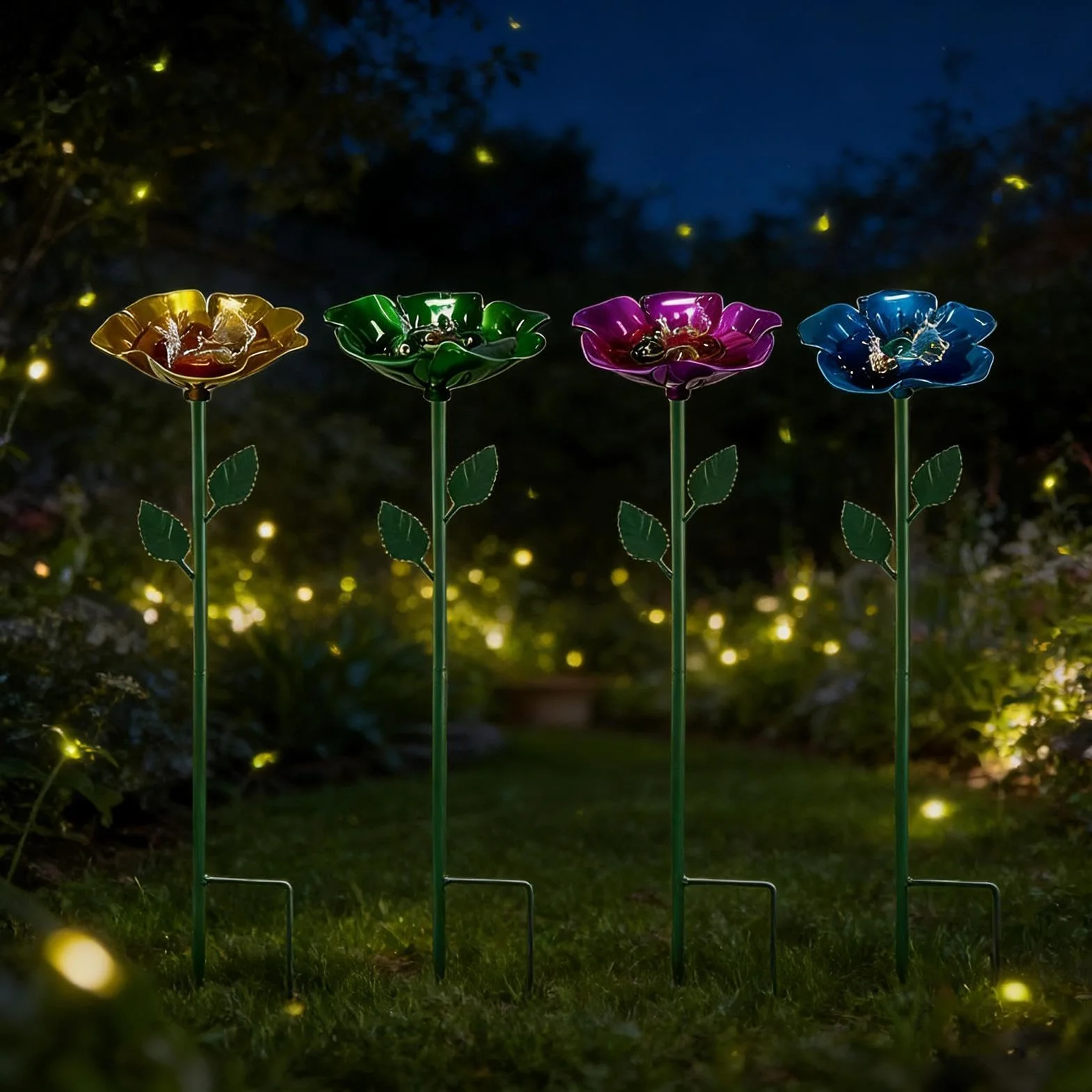 Abreuvoir à Abeilles en Métal Lot de 4 Bassins Extérieur pour Papillons et Abeilles Jardin Balcon