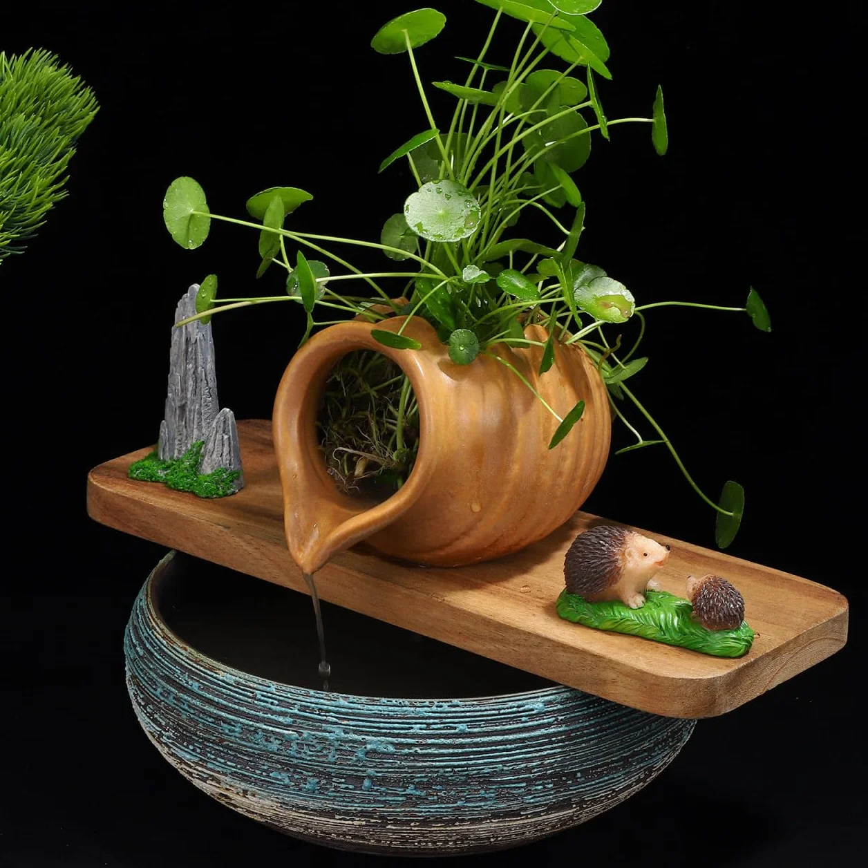 Pot Céramique pour Fontaine à Eau 12.4cm Brun Clair