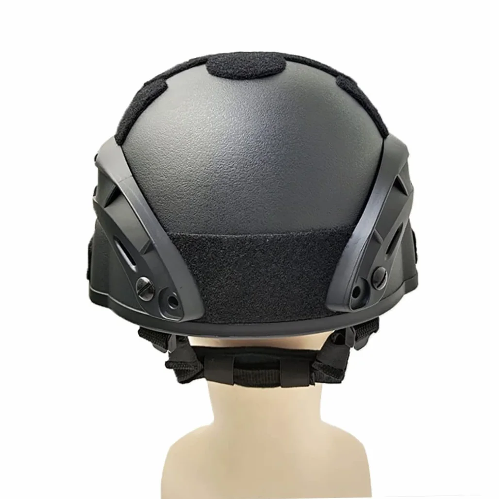 Casque Airsoft rembourré réglable avec support NVG et rail latéral pour Airsoft Paintball Chasse Tir (Noir)
