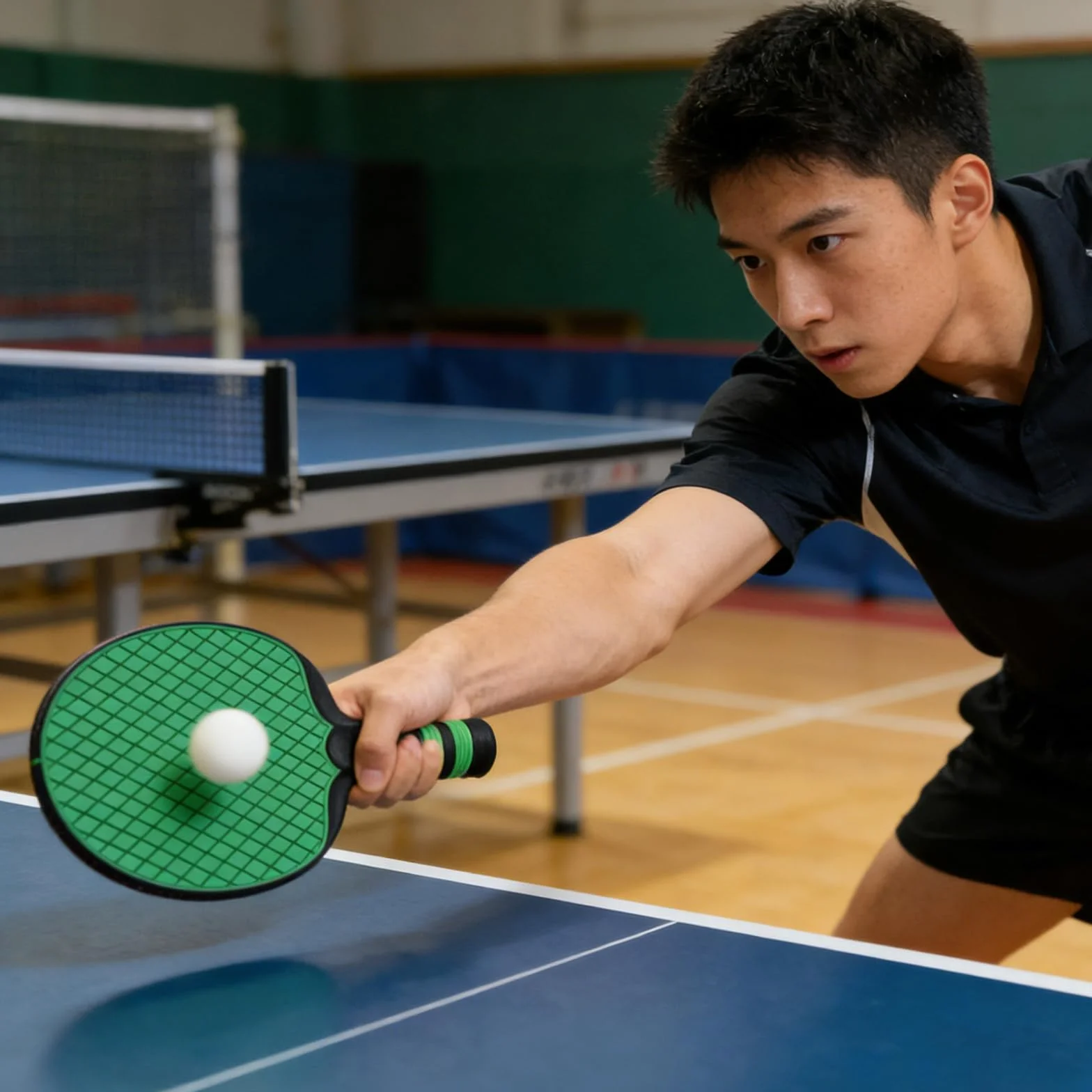 Veemoon Lot de 2 Raquettes de Ping-Pong Vertes Prise Porte-Plume et Classique, Raquettes D’entraînement Tennis de Table Surface de Contrôle Optimale, Manche Ergonomique Antidérapant