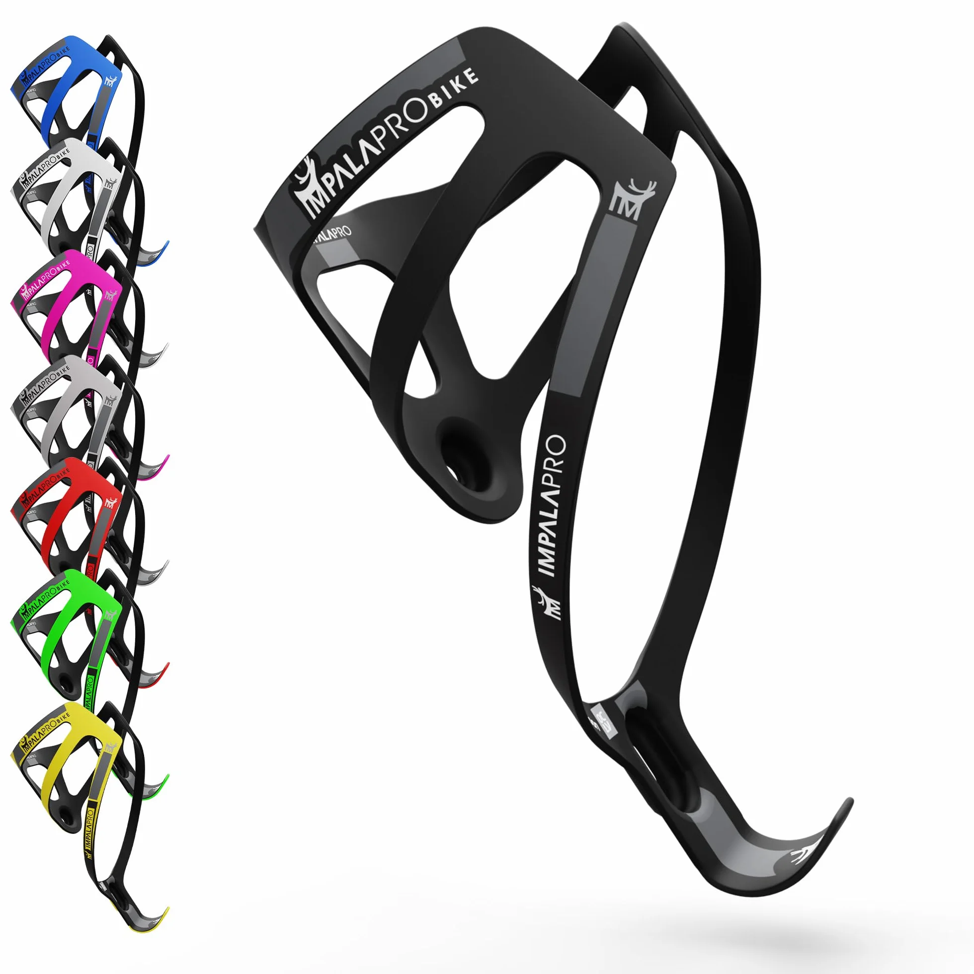 IMPALAPRO Porte Bidon Carbone Léger Et Durable 18gr - Porte Bidon Velo Universelle pour VTT Et Vélo De Route - Porte Gourde Velo - Porte Bouteille Velo - Porte-gobelet Vélo (Noir)