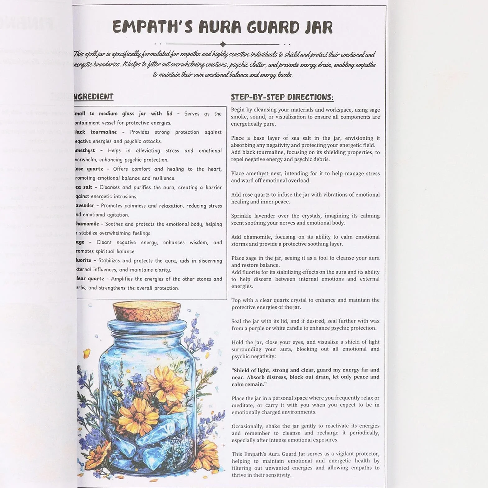 Livre de Sorts de sorcières, Livre de jar Sort - Impression Claire Contenu détaillé des Livres de Sorcellerie pour Débutants