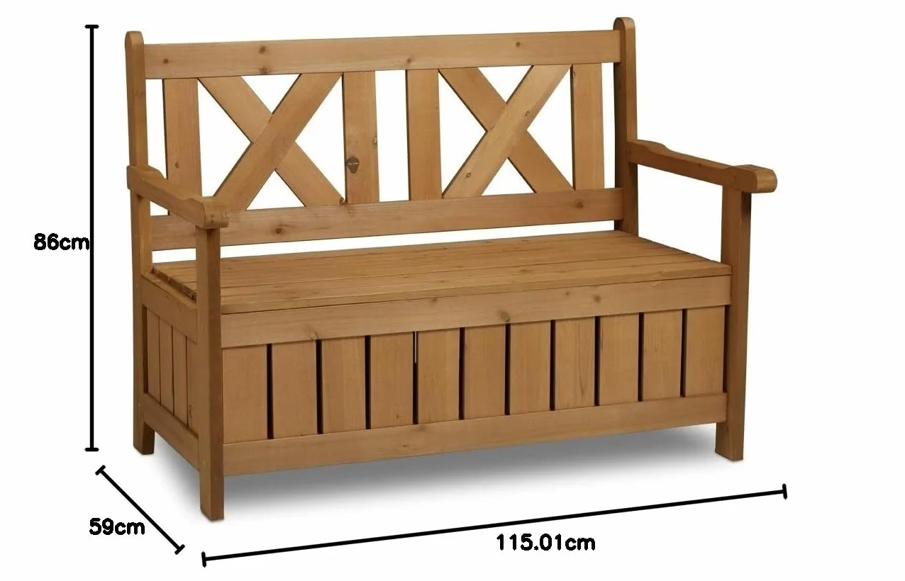 Banc de Jardin Bois avec Coffre de Rangement intégré