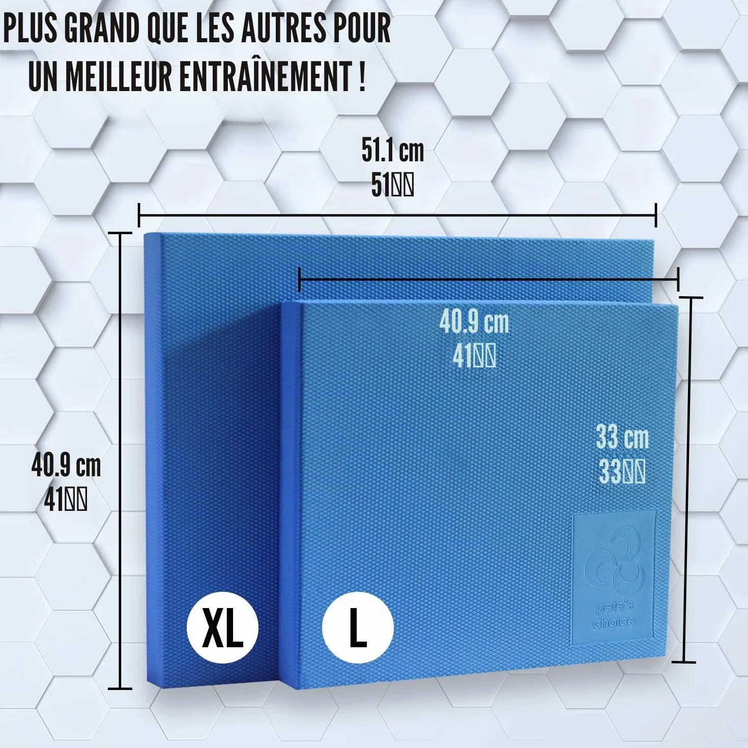 XL ou L Tapis d’Équilibre Mousse - Sangle d’Étirement & eBook inclus | Tapis Fitness XL | Physiothérapie et Rééducation Douleurs Lombaires Chevilles ou Genoux | Tapis de Gym XL Renforcement