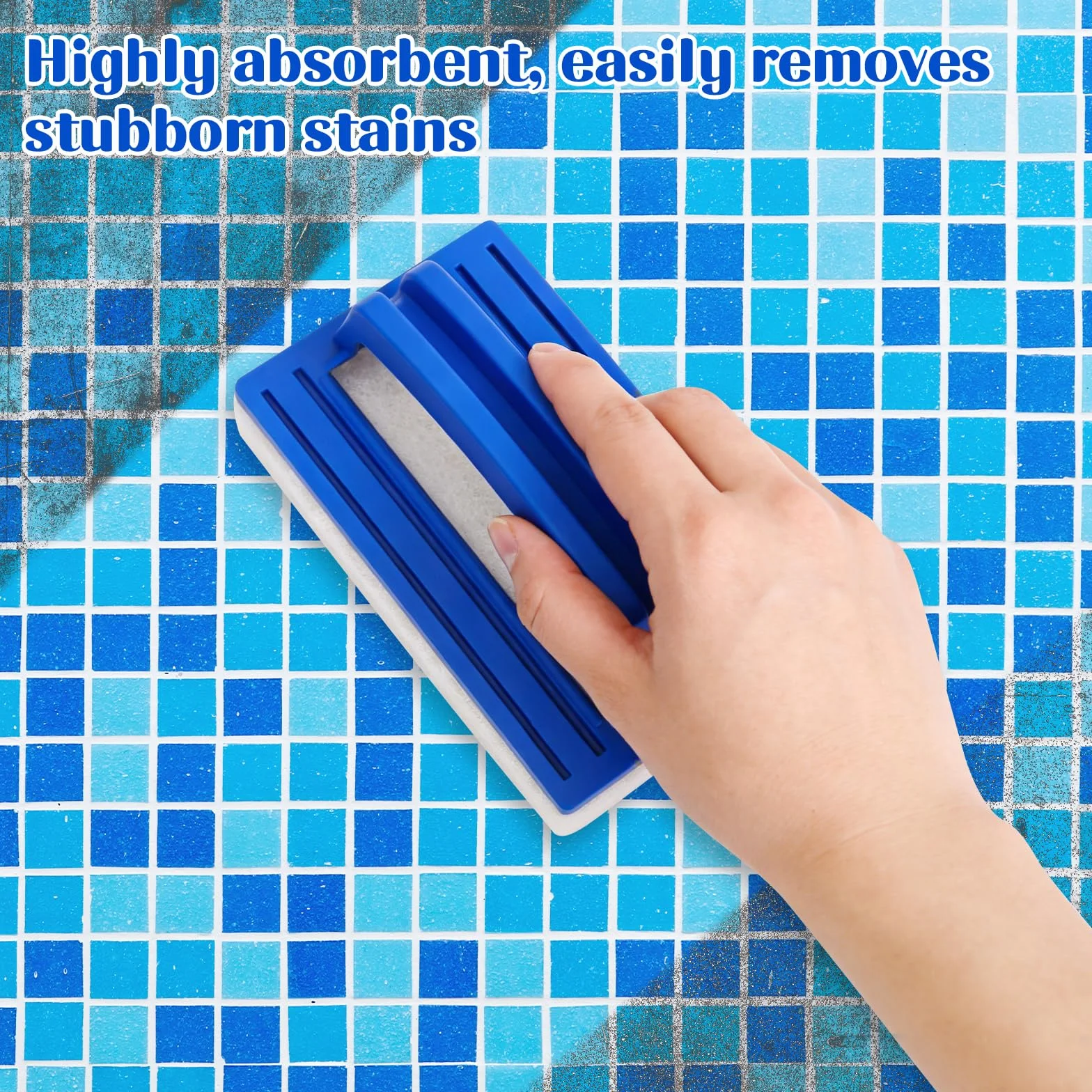 Eponge Magique Piscine 2 Pièces Brosse Ligne d'eau avec Poignée