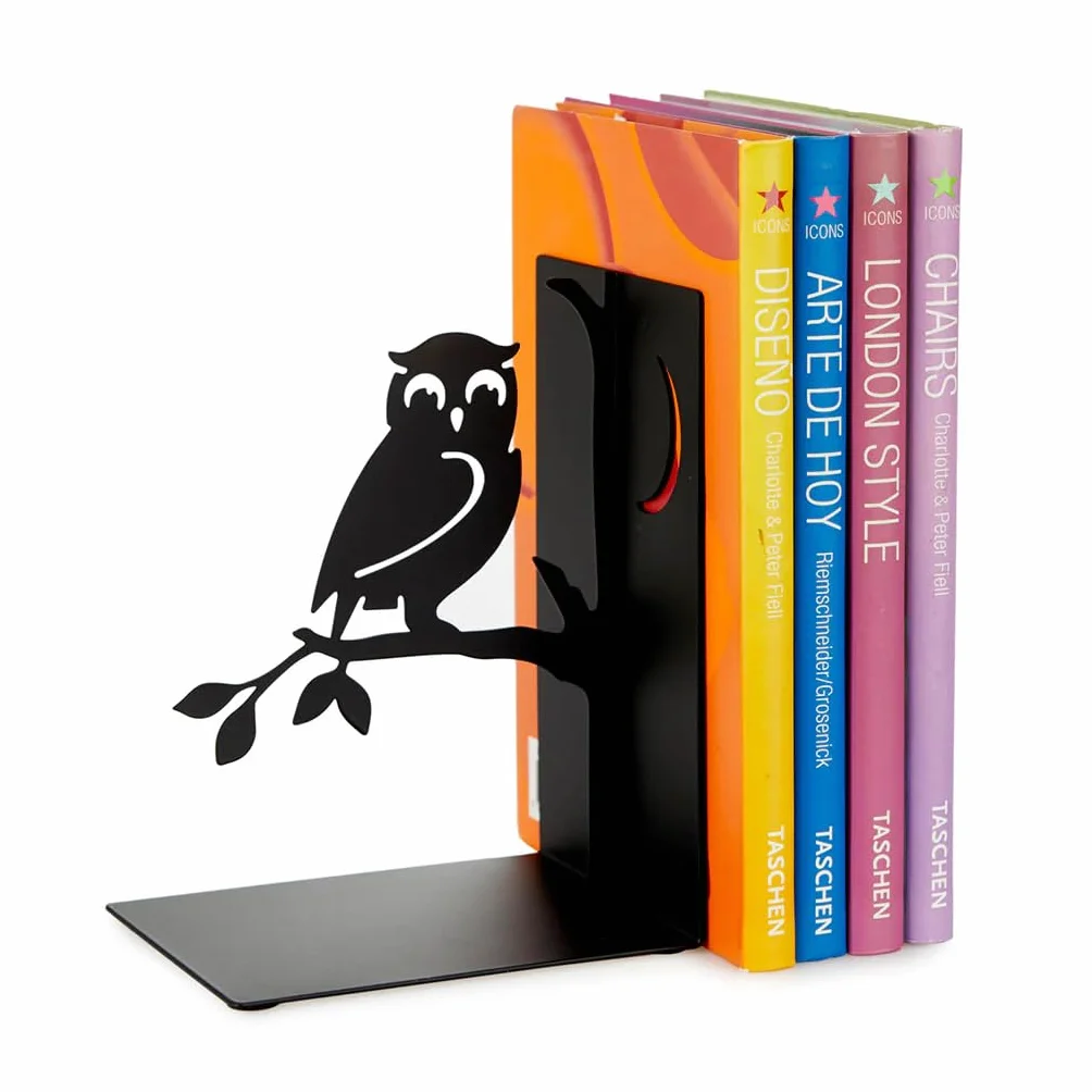 Balvi Serre-Livres Book Guard Support de Livres Hibou Noir