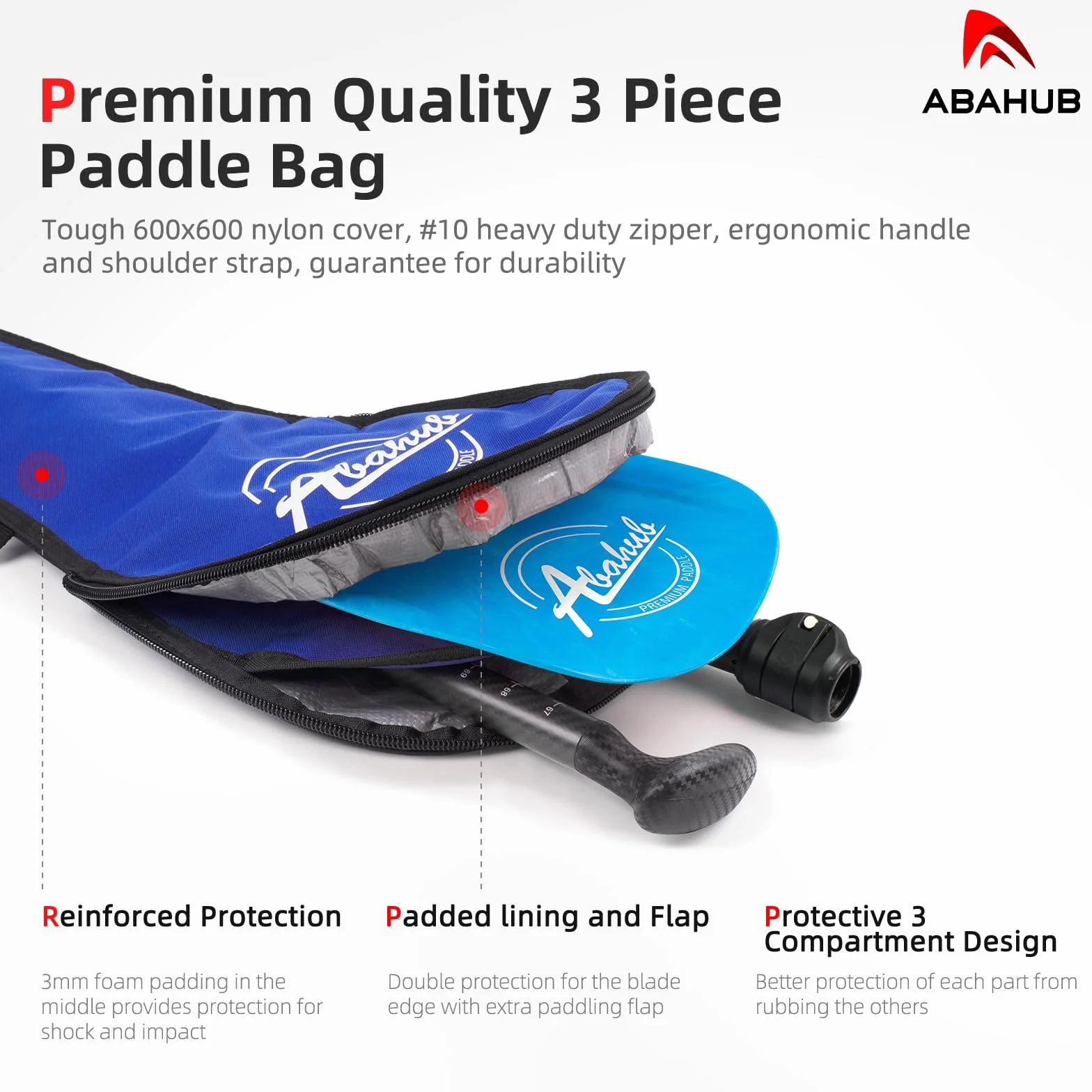 Abahub Pagaie Paddle Carbone avec Paddlesac Sup Paddle Extensible 170-218cm pour Sup Planche Surf Manche en Carbon, Plastique Pale en Wave Print Noir/Gris/Bleu/Orange/Rouge/Jaune
