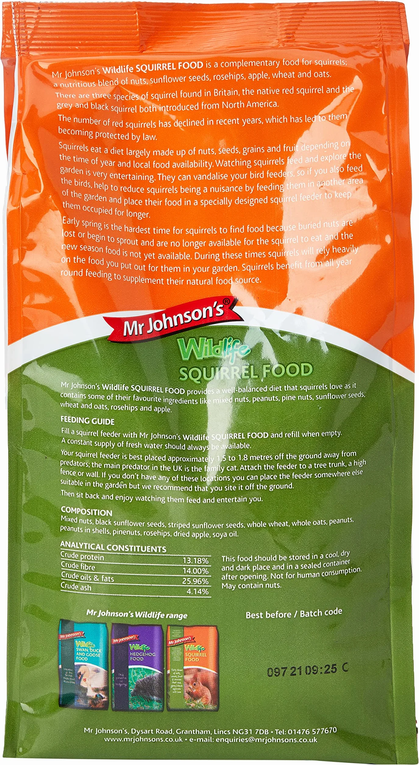 Mr Johnsons Wild Life Alimentation pour écureuils, 900 g