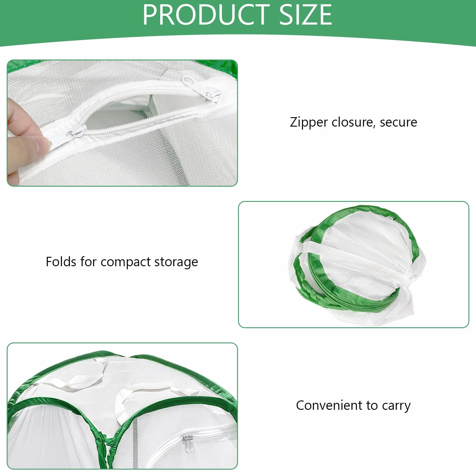 Cage d'habitat pour Insectes et Papillons 40x40x60cm Pliable Maille Protection Plantes Vert