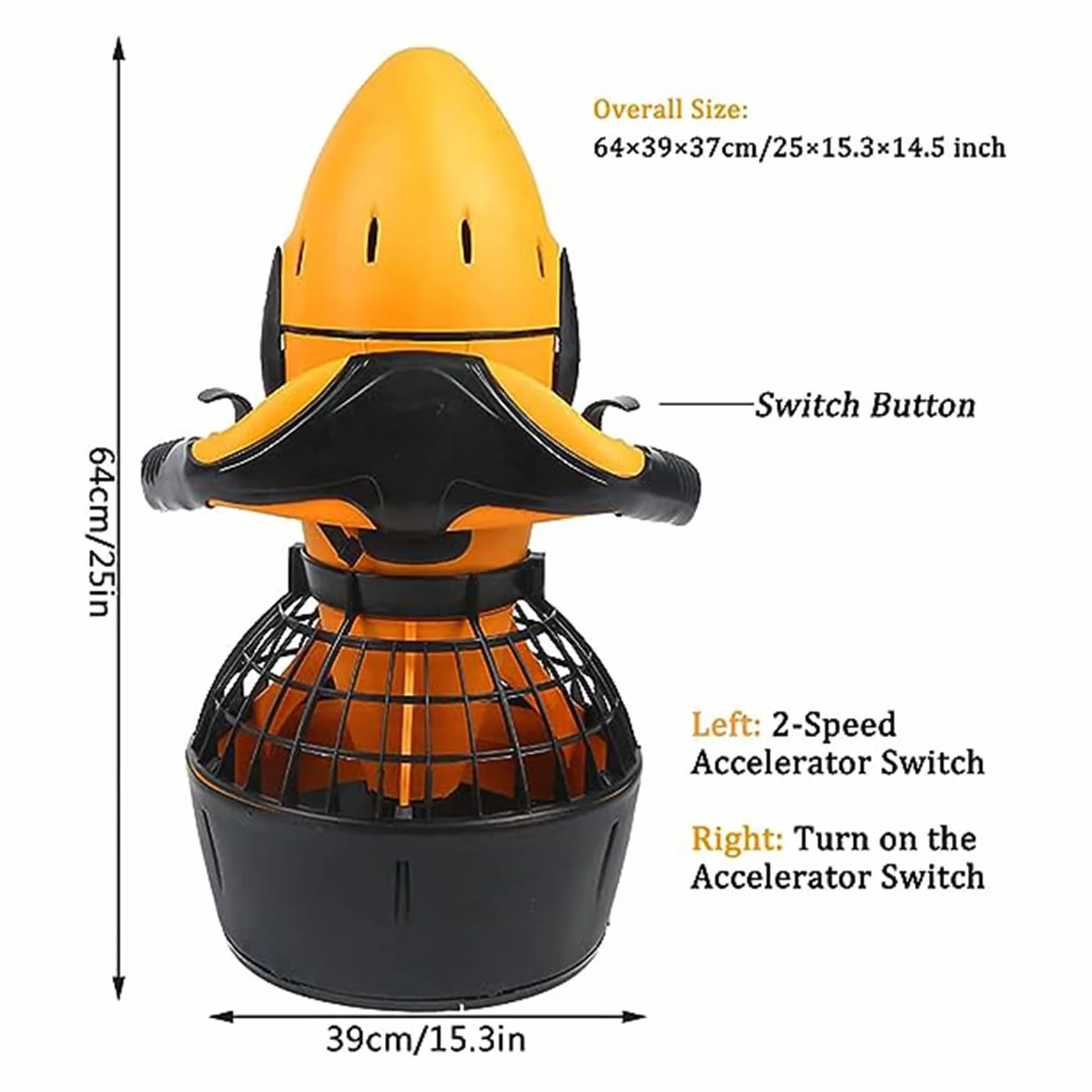 Scooter sous-Marin 300W/500WHélicoptère sous-Marin à Double Vitesse pour la plongée sous-Marine, l'apnée et la Piscine,500W