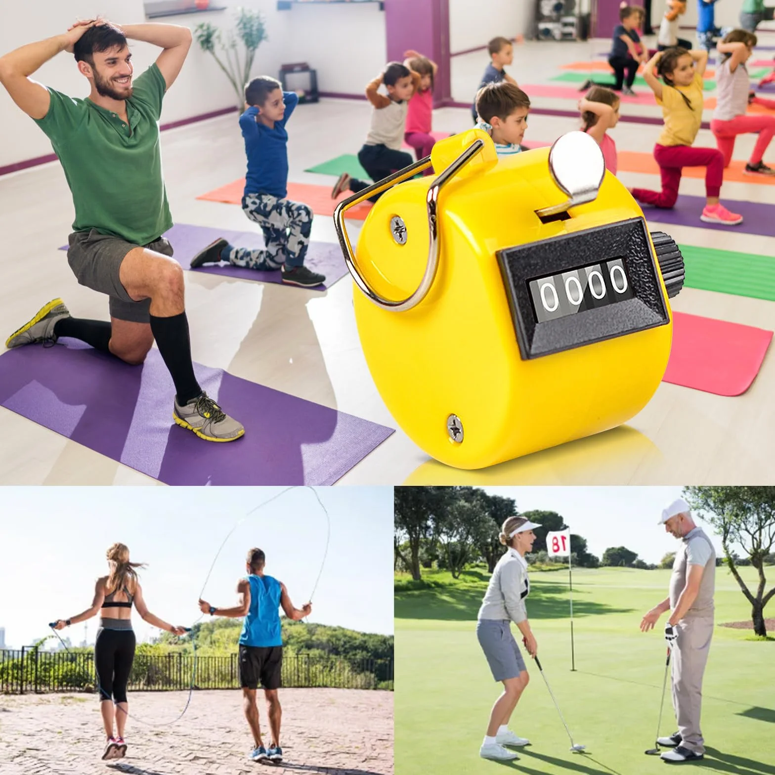 Compteur Manuel Mécanique 4 Chiffres 8 Pcs pour Sport Entraînement