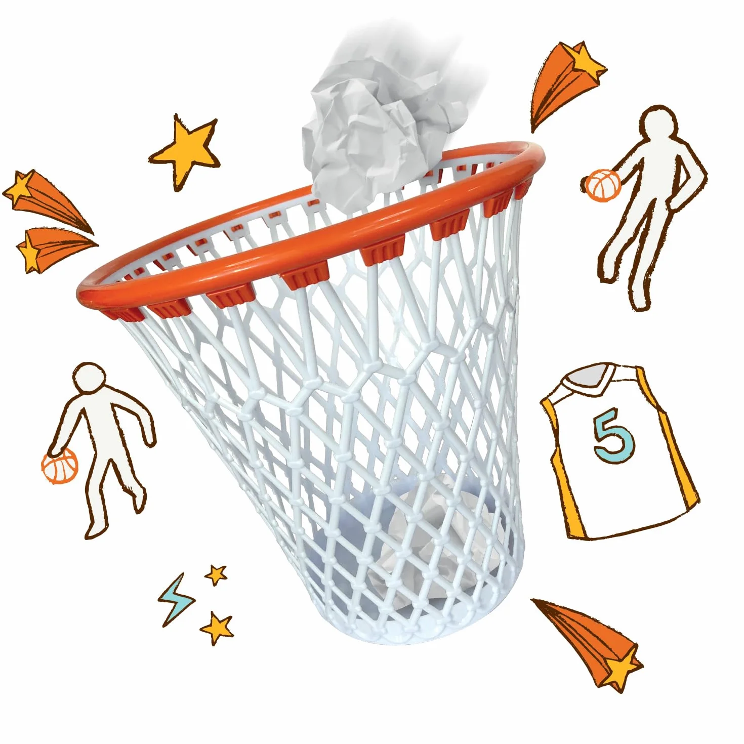 Poubelle panier de basket déco chambre garçons