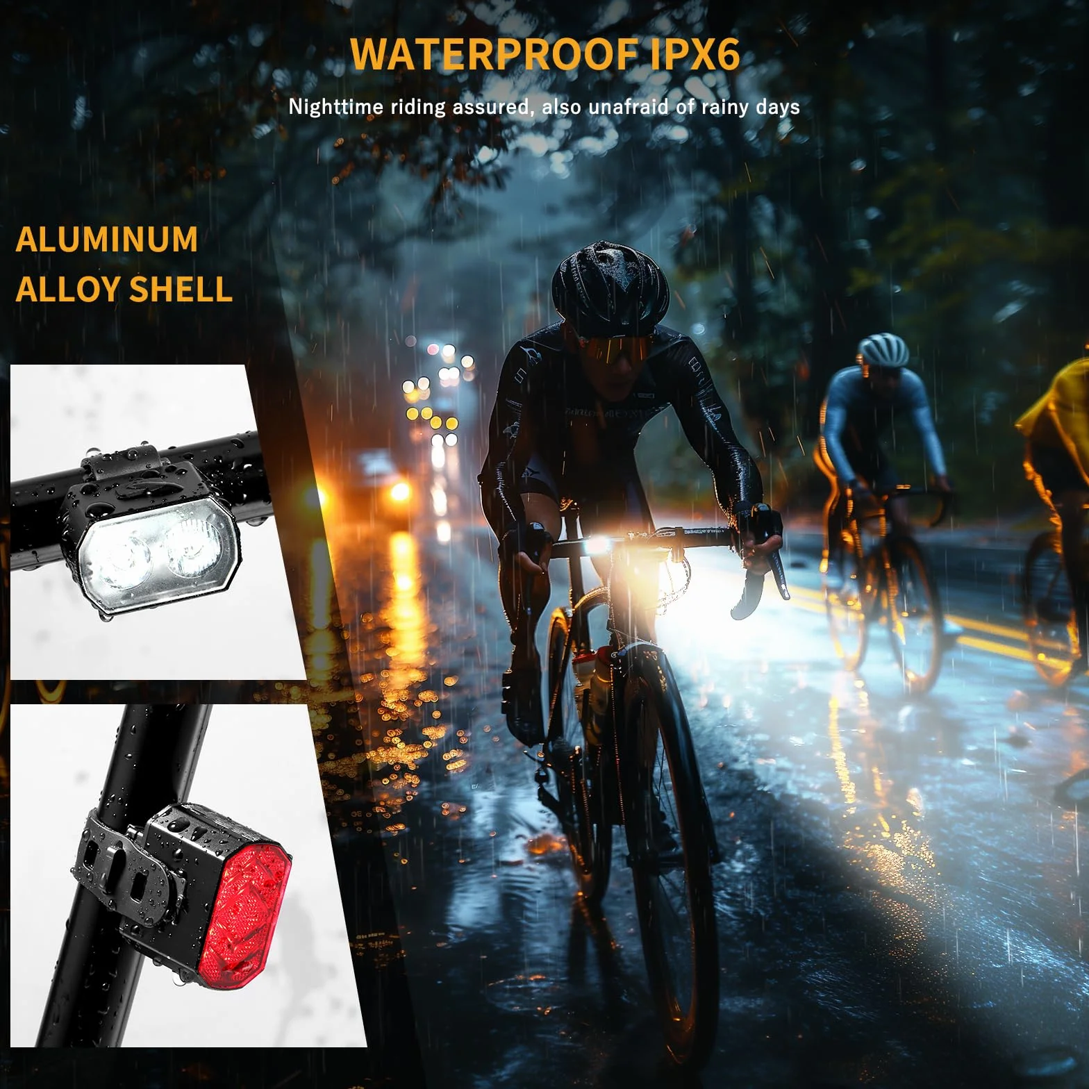 Blendura Lumiere Velo Avant et Arriere, Lampe Velo LED Rechargeable par USB 6 Modes D'éclairage, Lumière Velo Convient aux vélos de Montagne et aux bicyclettes
