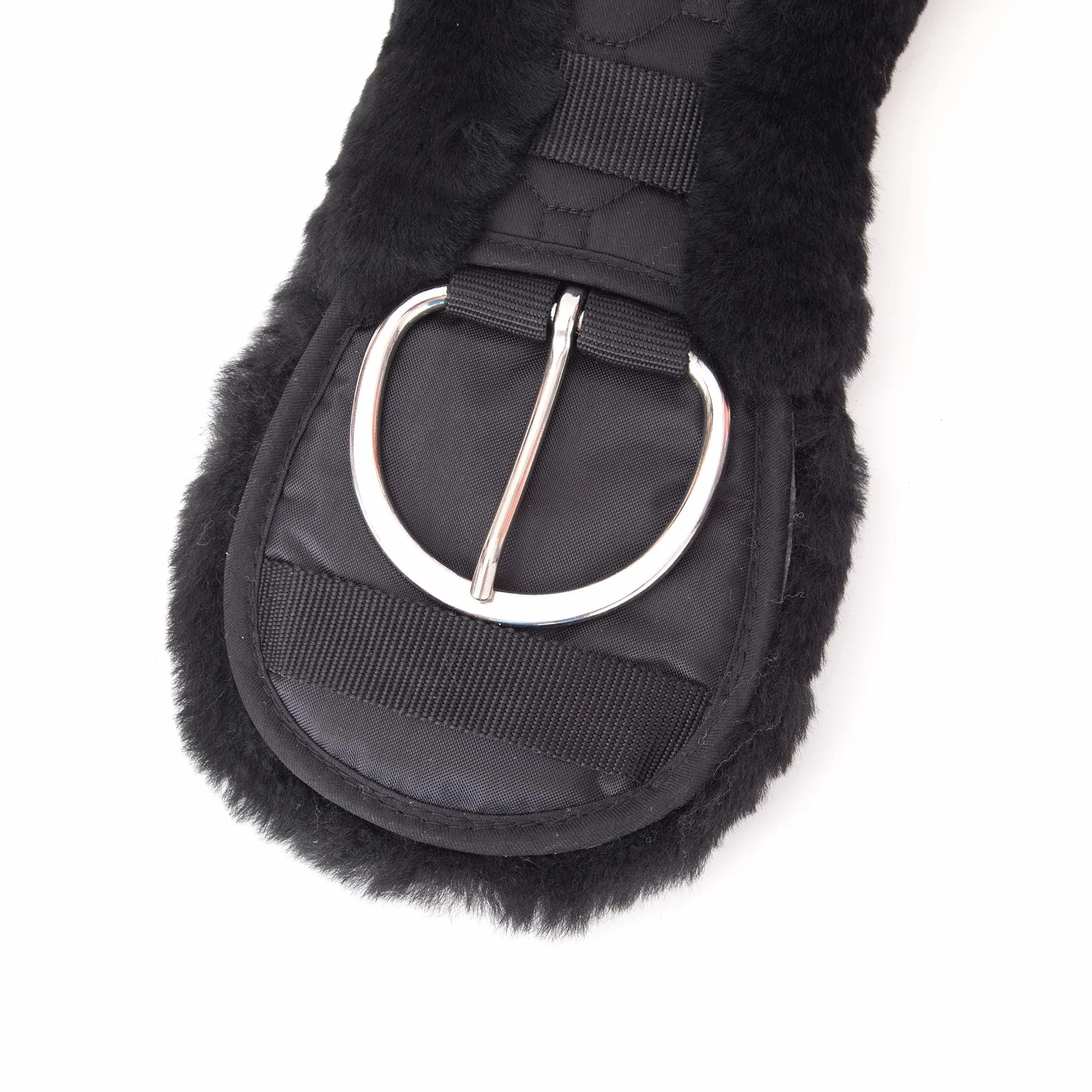 Sangle de selle Western en laine d'agneau mérinos de qualité supérieure - Forme anatomique concave, pour une meilleure adhérence. Couleur : noir 65 cm