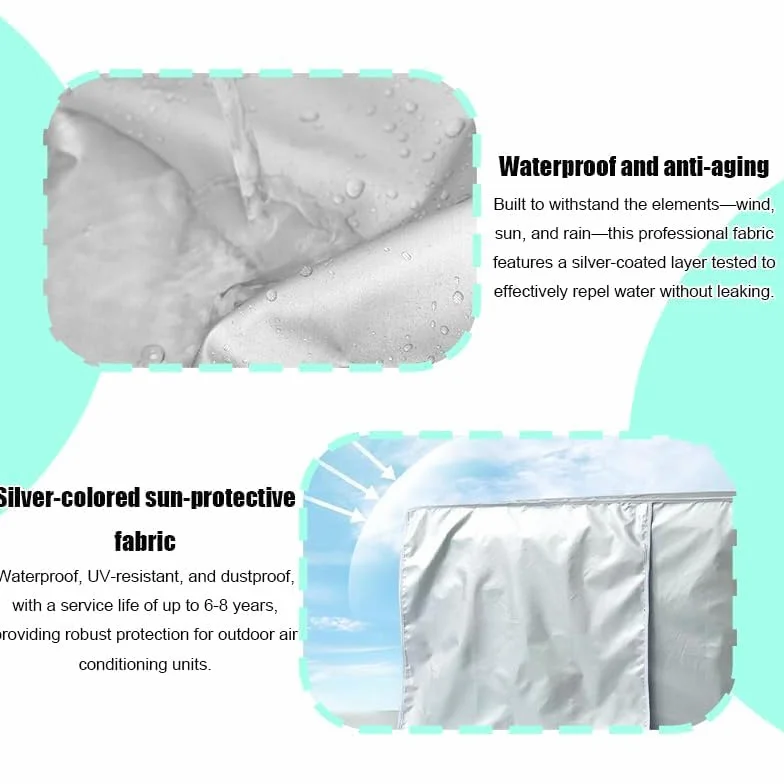 Housse de Climatiseur Extérieur Imperméable Anti Poussière Polyester Durable Gris 80 x 30 x 57 cm