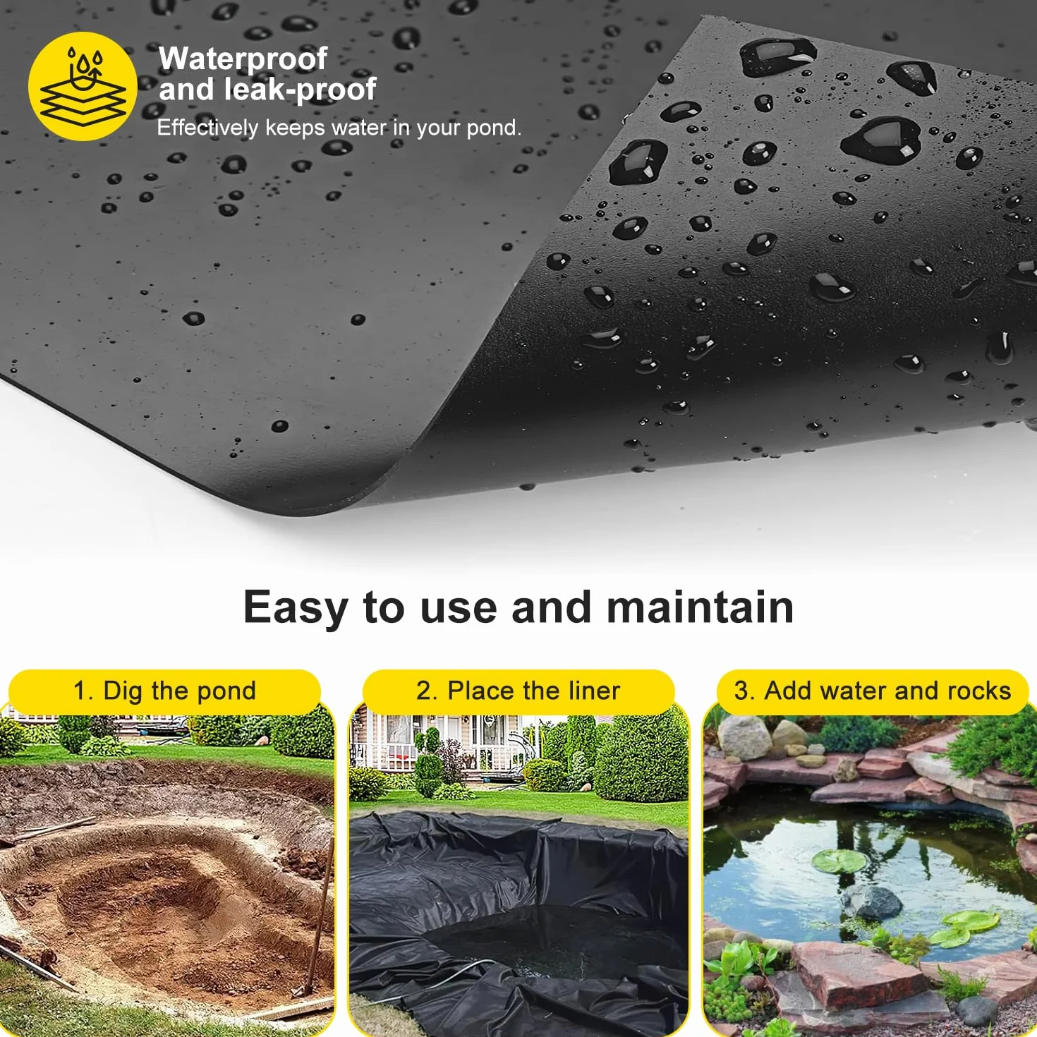 Bache Bassin Exterieur 0.2mm Epaisseur Liner Bassin 3x3m