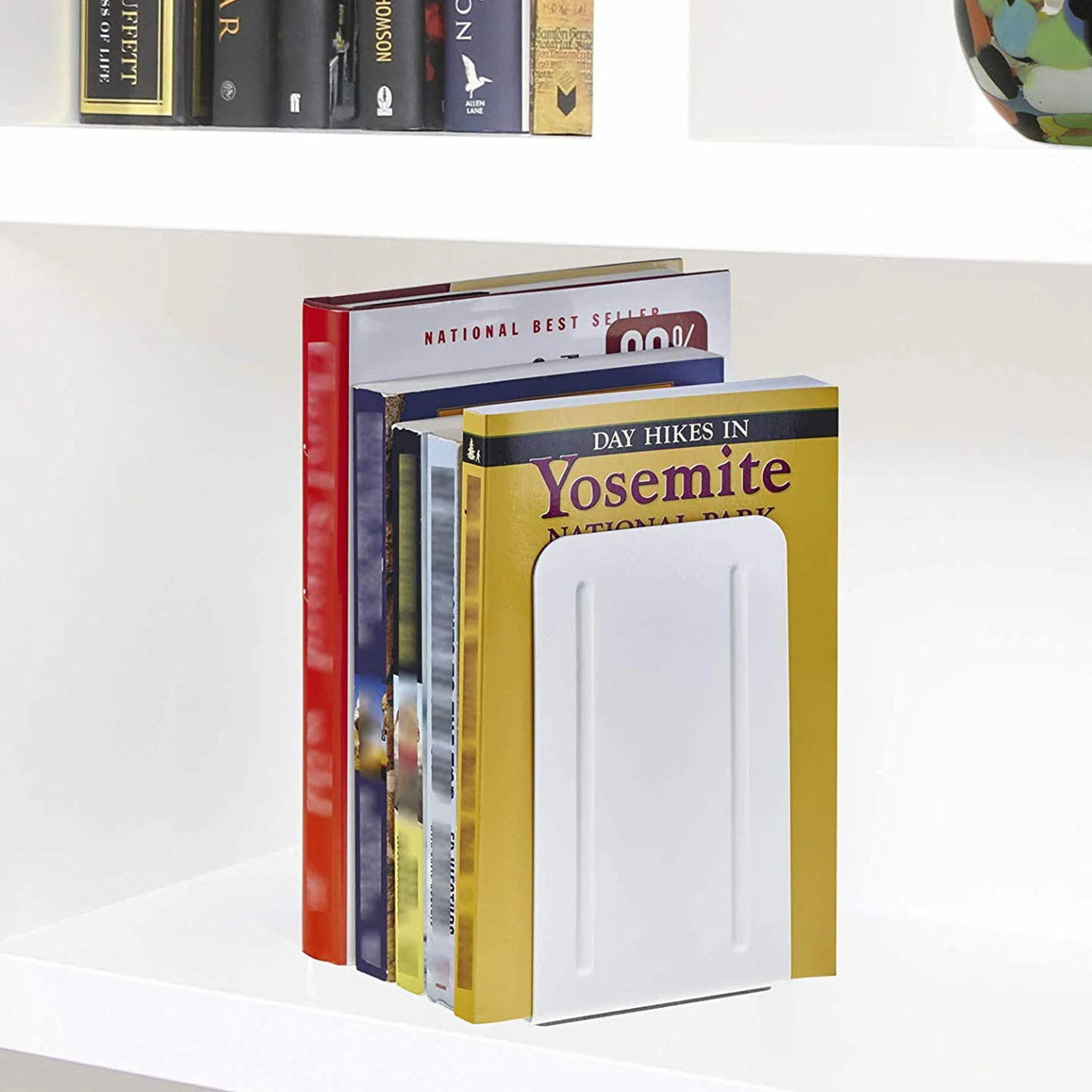 Acrimet Serre-Livres en Métal Blanc 1 Paire