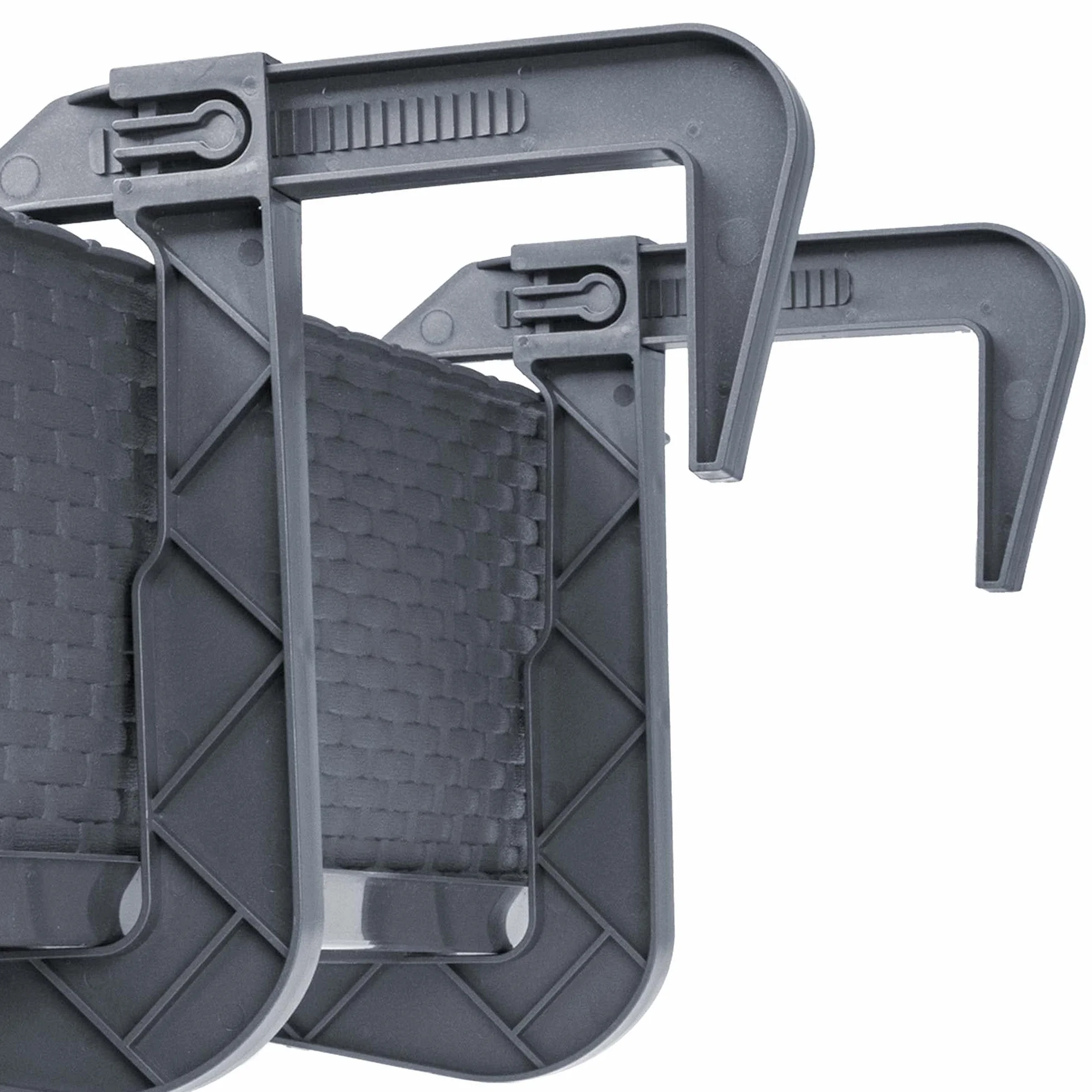 KADAX Lot de 4 jardinières 60 cm Plastique Graphite - Rectangulaires avec supports de fixation