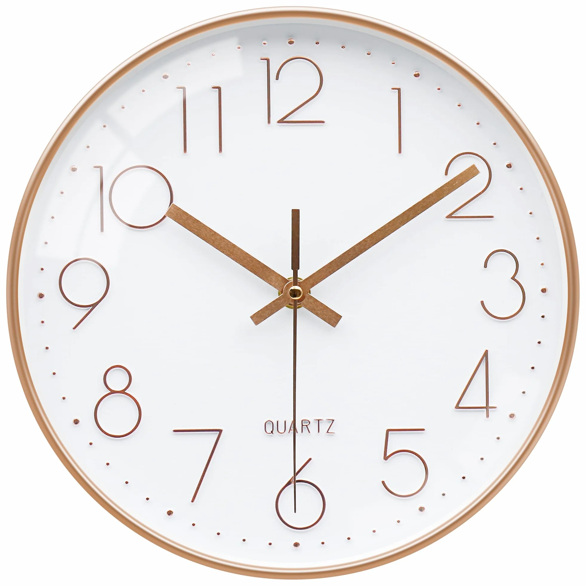 VIKMARI Horloge Murale 20cm Or Rose Verre Silencieuse Pendule Murale Salon Cuisine Chambre